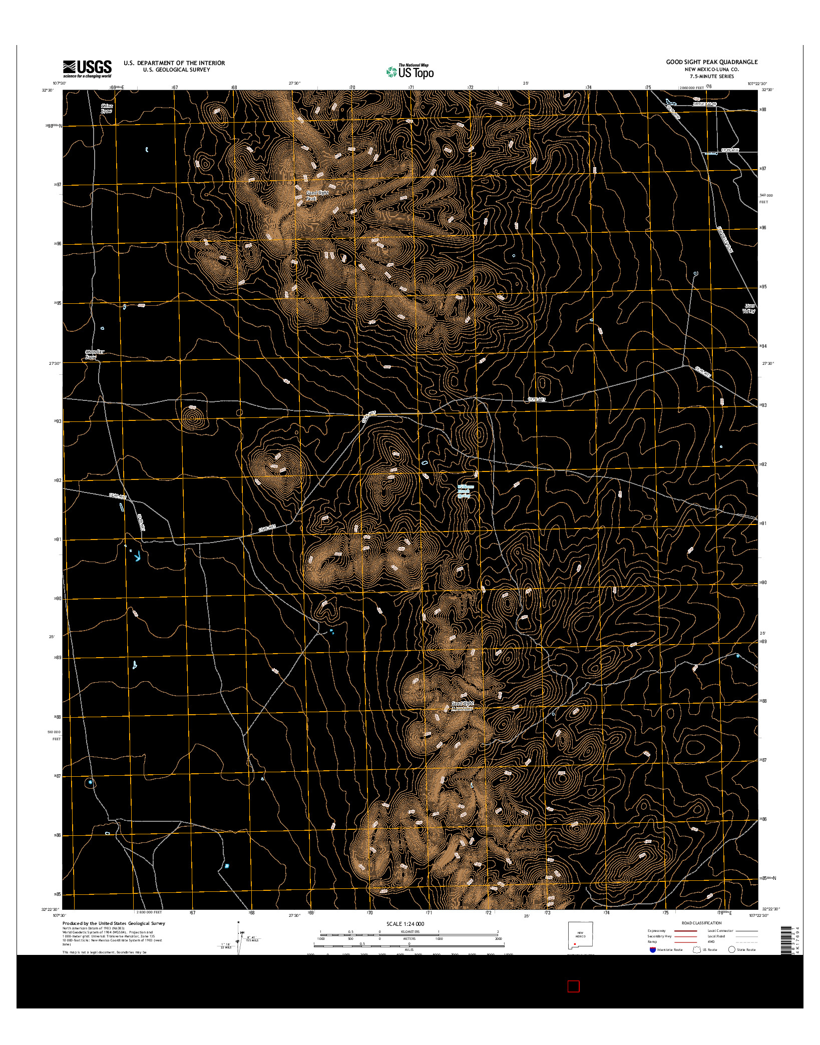 USGS US TOPO 7.5-MINUTE MAP FOR GOOD SIGHT PEAK, NM 2017