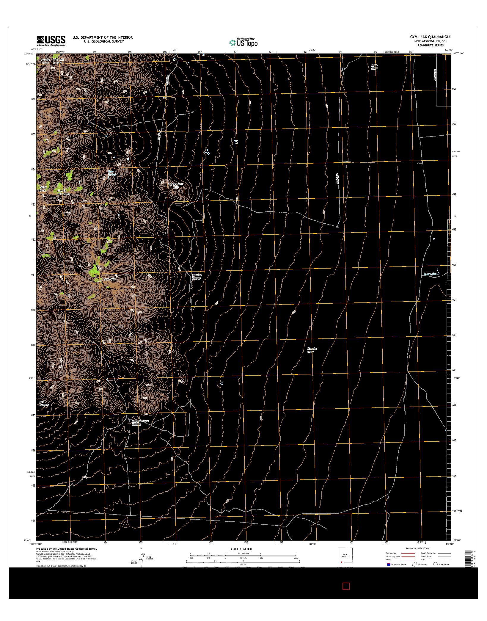 USGS US TOPO 7.5-MINUTE MAP FOR GYM PEAK, NM 2017