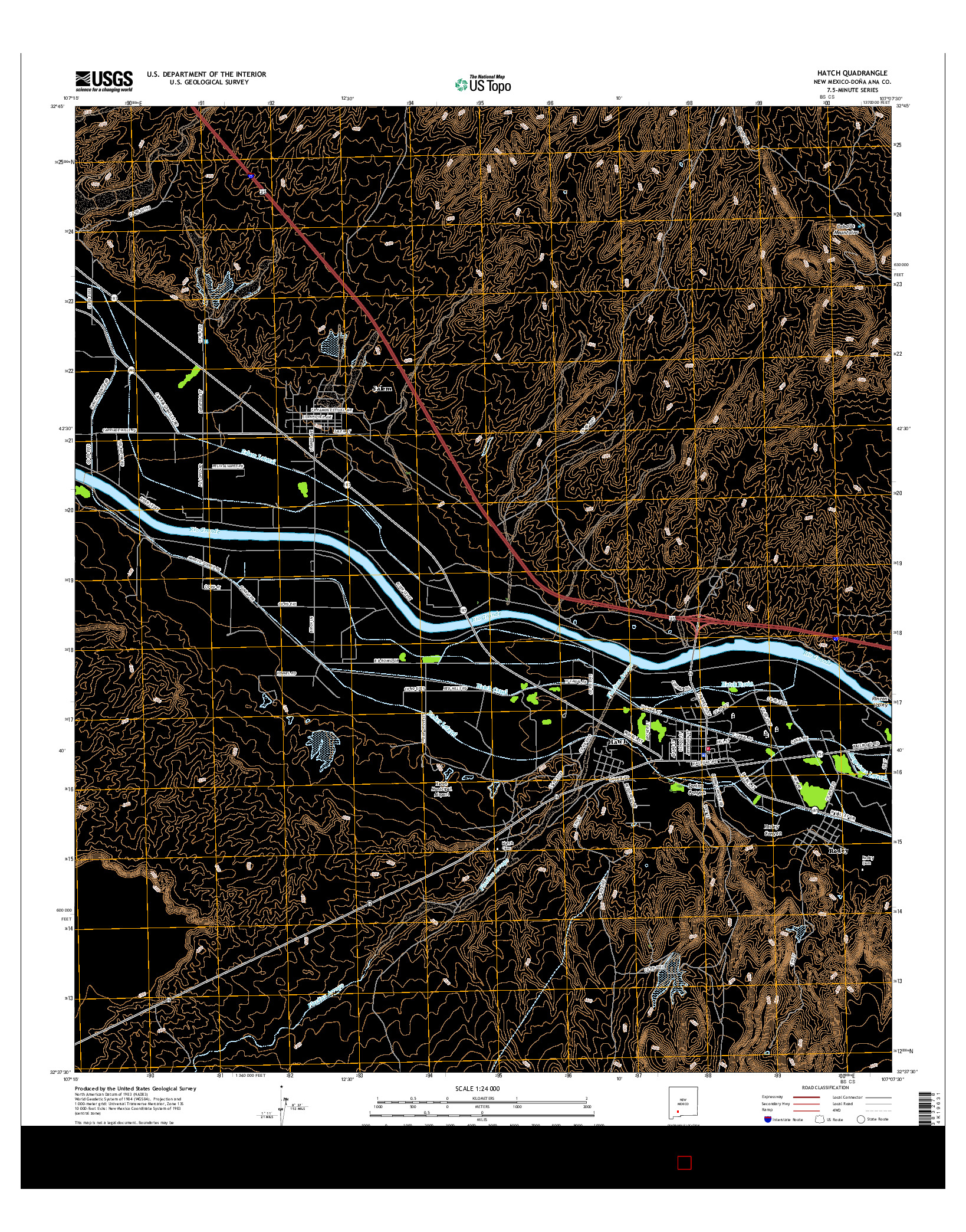 USGS US TOPO 7.5-MINUTE MAP FOR HATCH, NM 2017