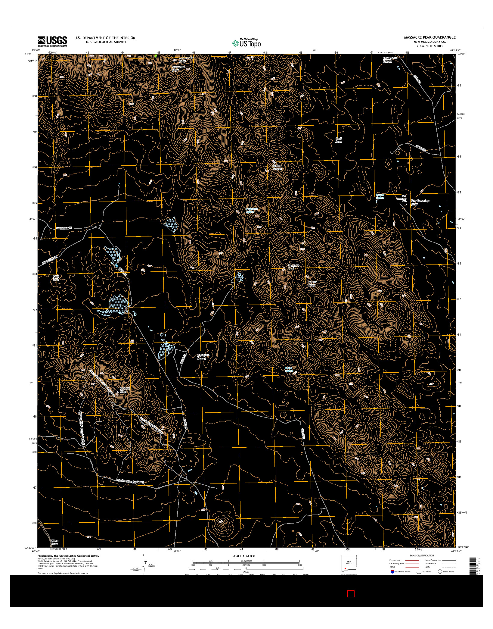USGS US TOPO 7.5-MINUTE MAP FOR MASSACRE PEAK, NM 2017