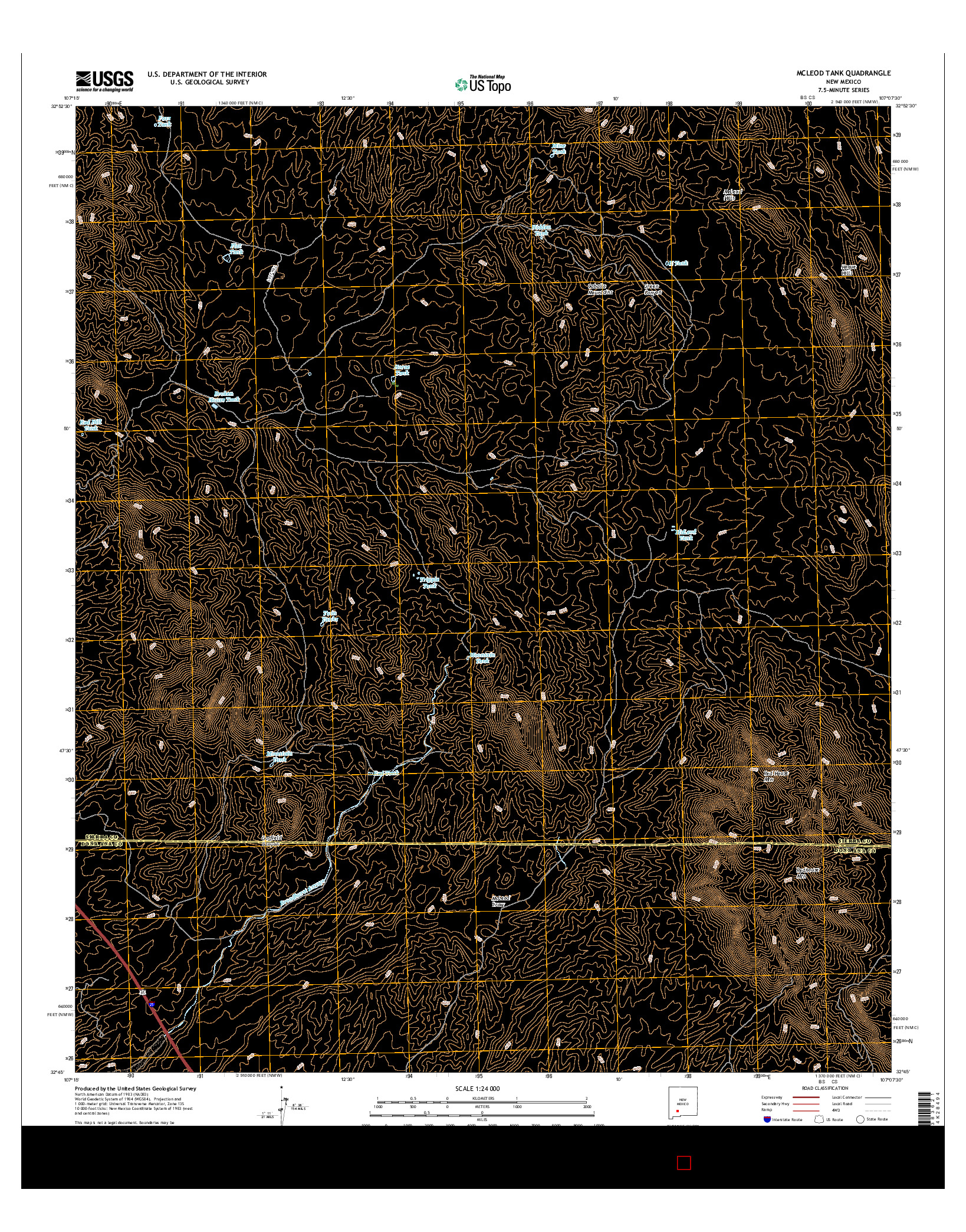 USGS US TOPO 7.5-MINUTE MAP FOR MCLEOD TANK, NM 2017