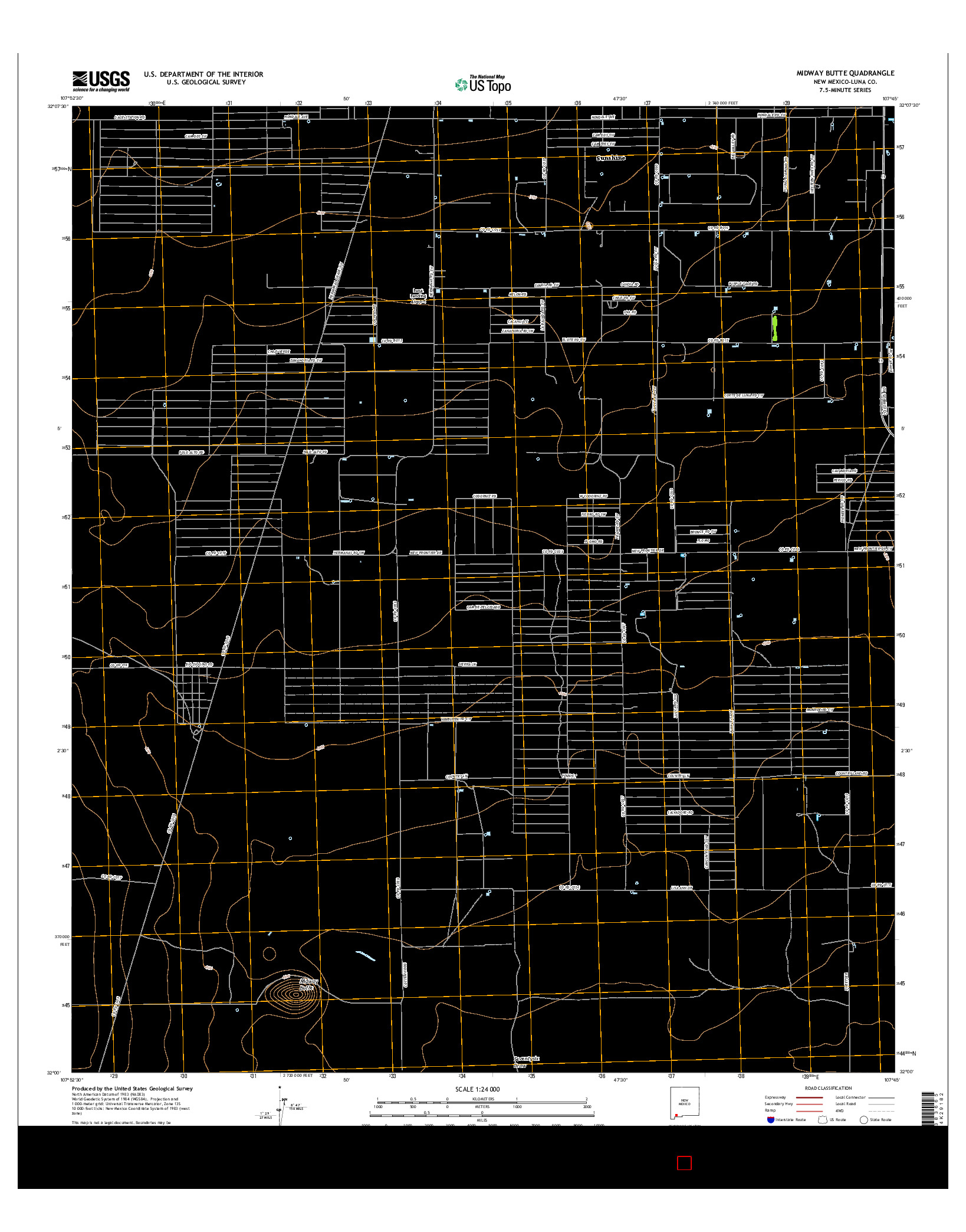 USGS US TOPO 7.5-MINUTE MAP FOR MIDWAY BUTTE, NM 2017