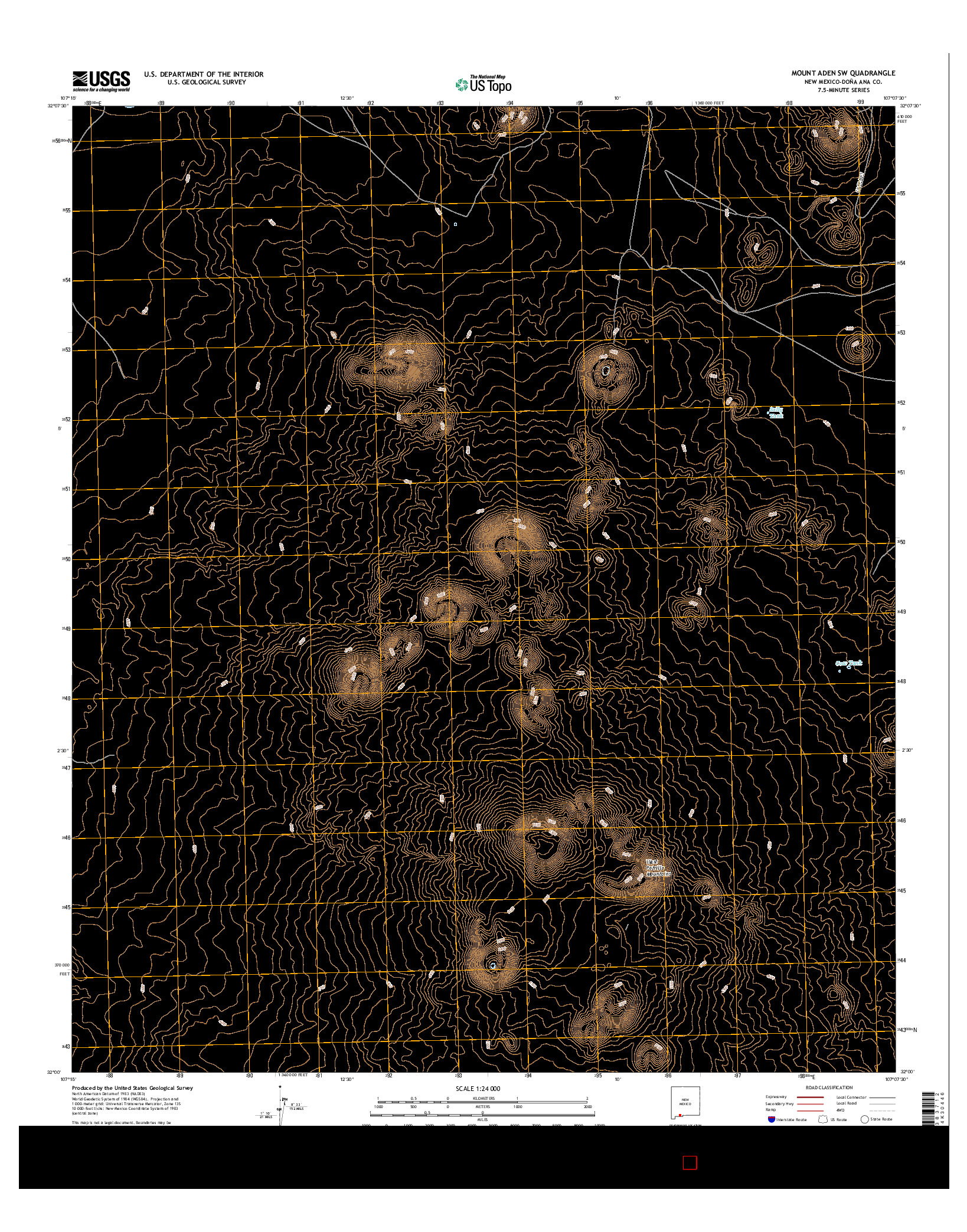 USGS US TOPO 7.5-MINUTE MAP FOR MOUNT ADEN SW, NM 2017