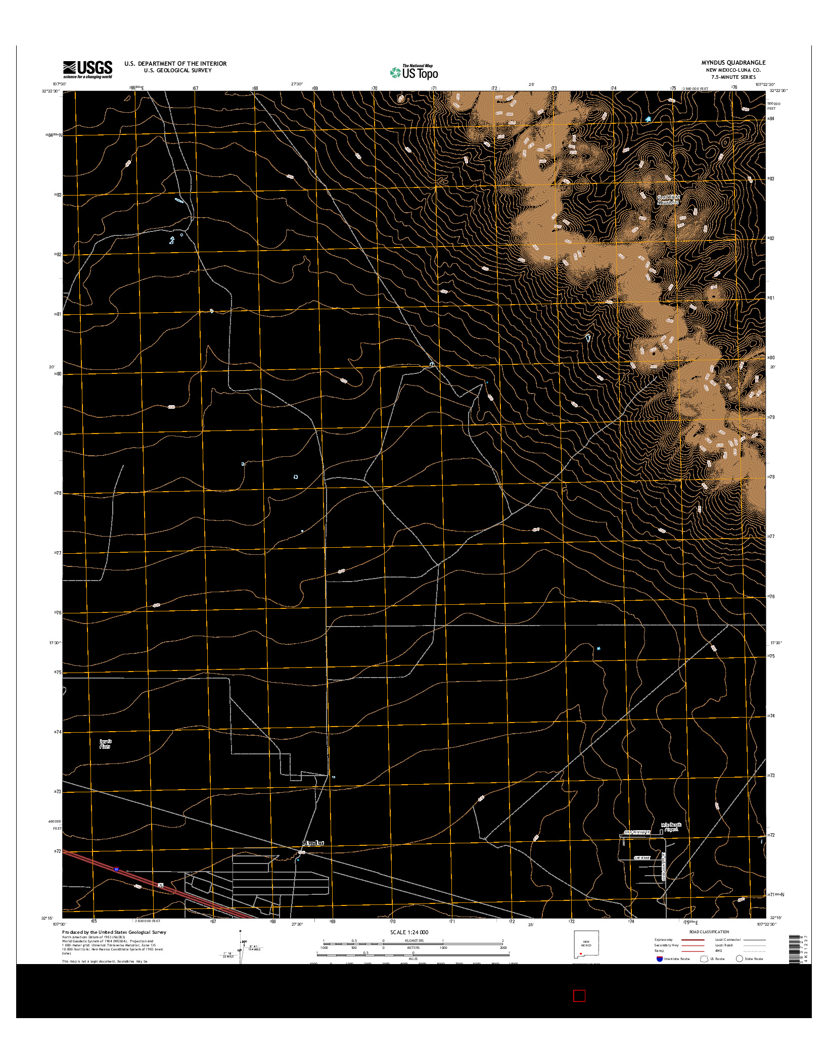 USGS US TOPO 7.5-MINUTE MAP FOR MYNDUS, NM 2017