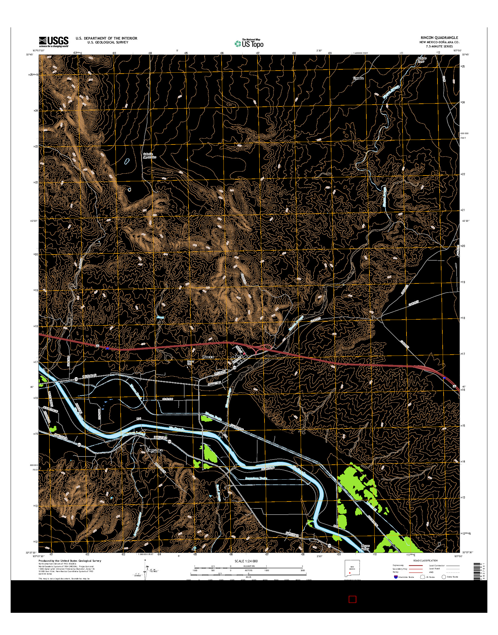 USGS US TOPO 7.5-MINUTE MAP FOR RINCON, NM 2017