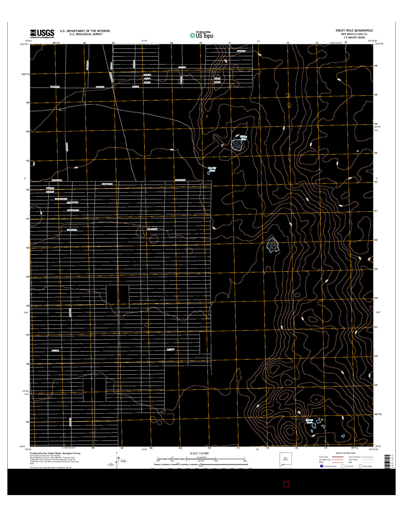 USGS US TOPO 7.5-MINUTE MAP FOR SIBLEY HOLE, NM 2017