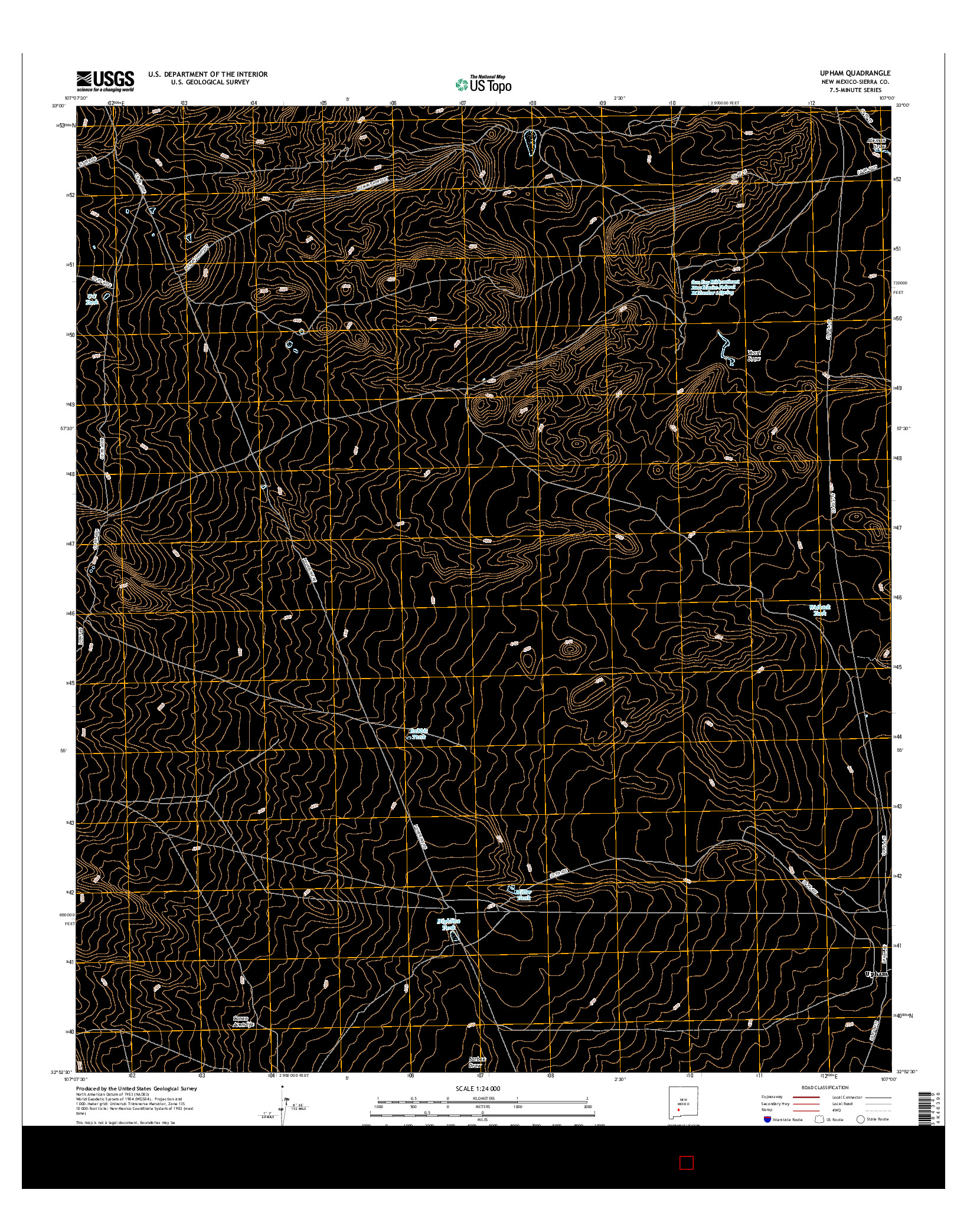 USGS US TOPO 7.5-MINUTE MAP FOR UPHAM, NM 2017