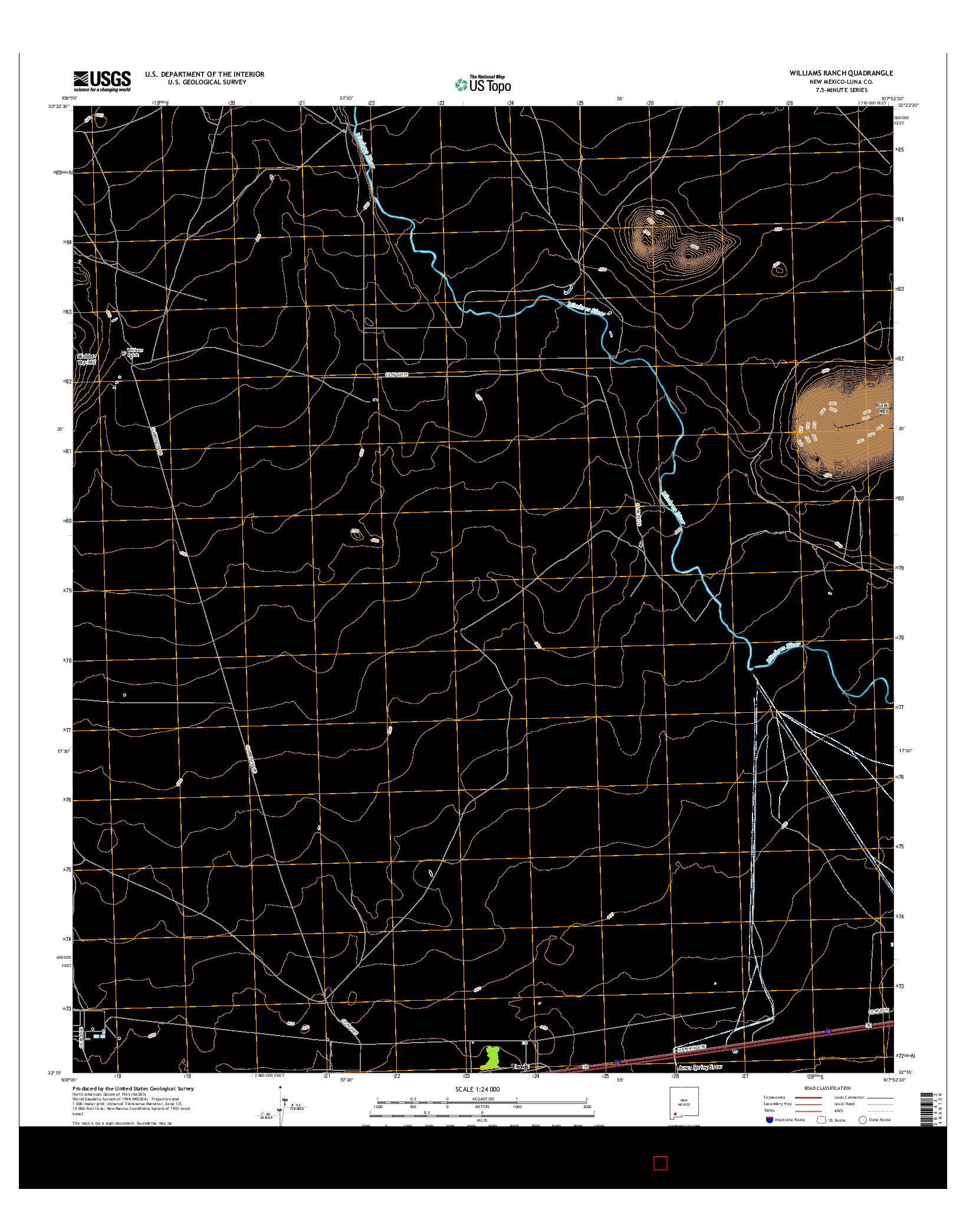 USGS US TOPO 7.5-MINUTE MAP FOR WILLIAMS RANCH, NM 2017