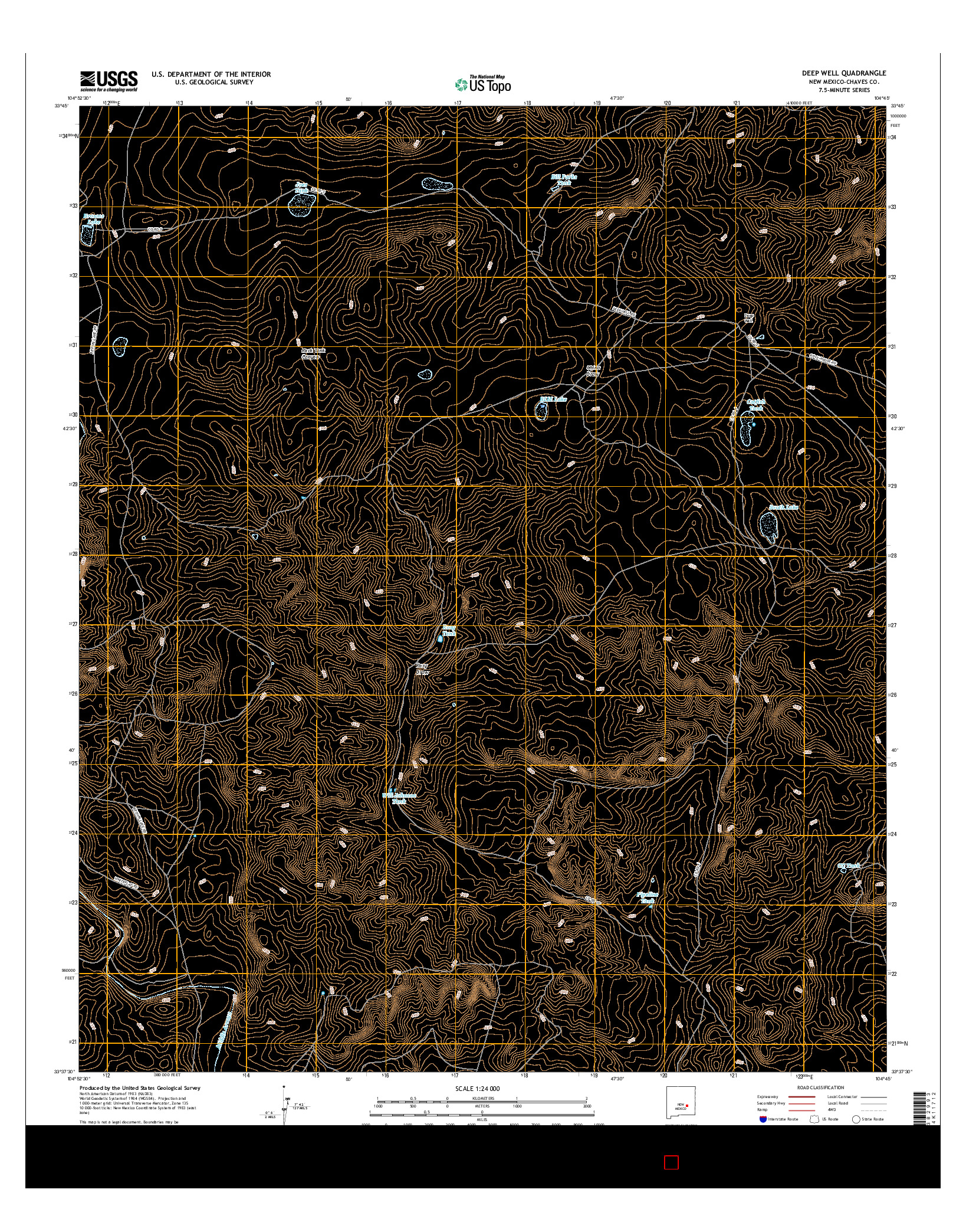 USGS US TOPO 7.5-MINUTE MAP FOR DEEP WELL, NM 2017