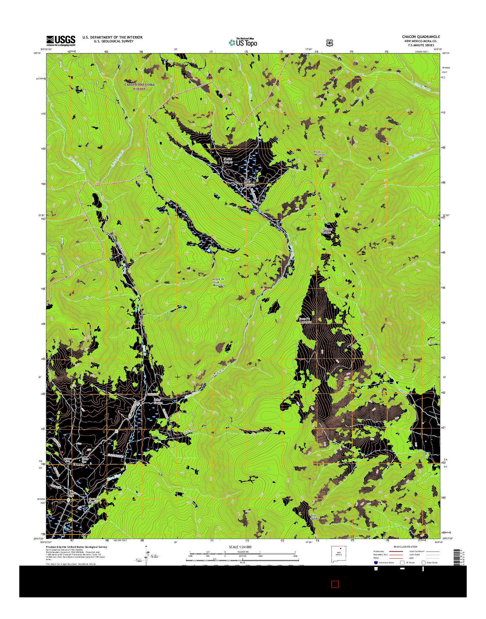 USGS US TOPO 7.5-MINUTE MAP FOR CHACON, NM 2017