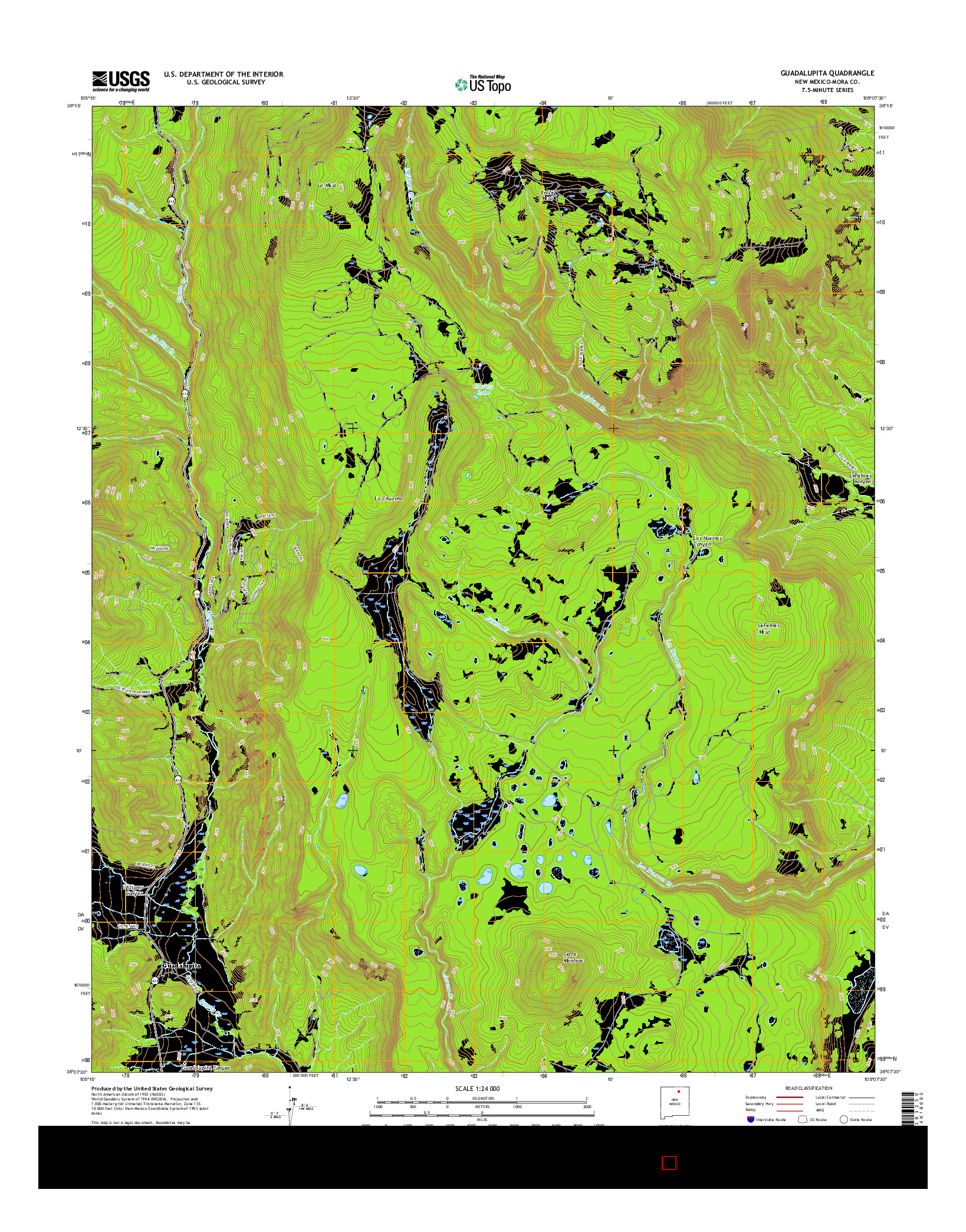 USGS US TOPO 7.5-MINUTE MAP FOR GUADALUPITA, NM 2017