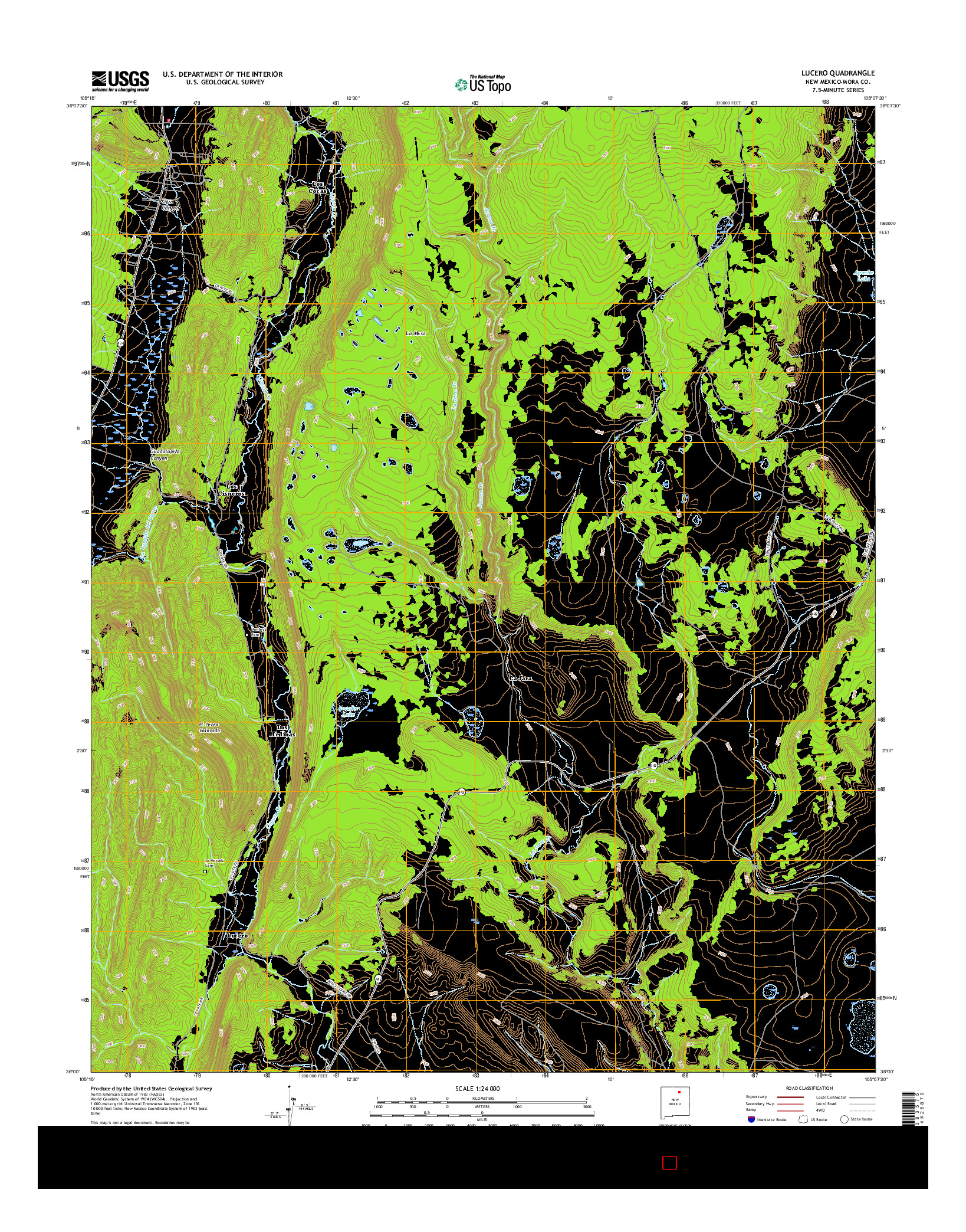 USGS US TOPO 7.5-MINUTE MAP FOR LUCERO, NM 2017