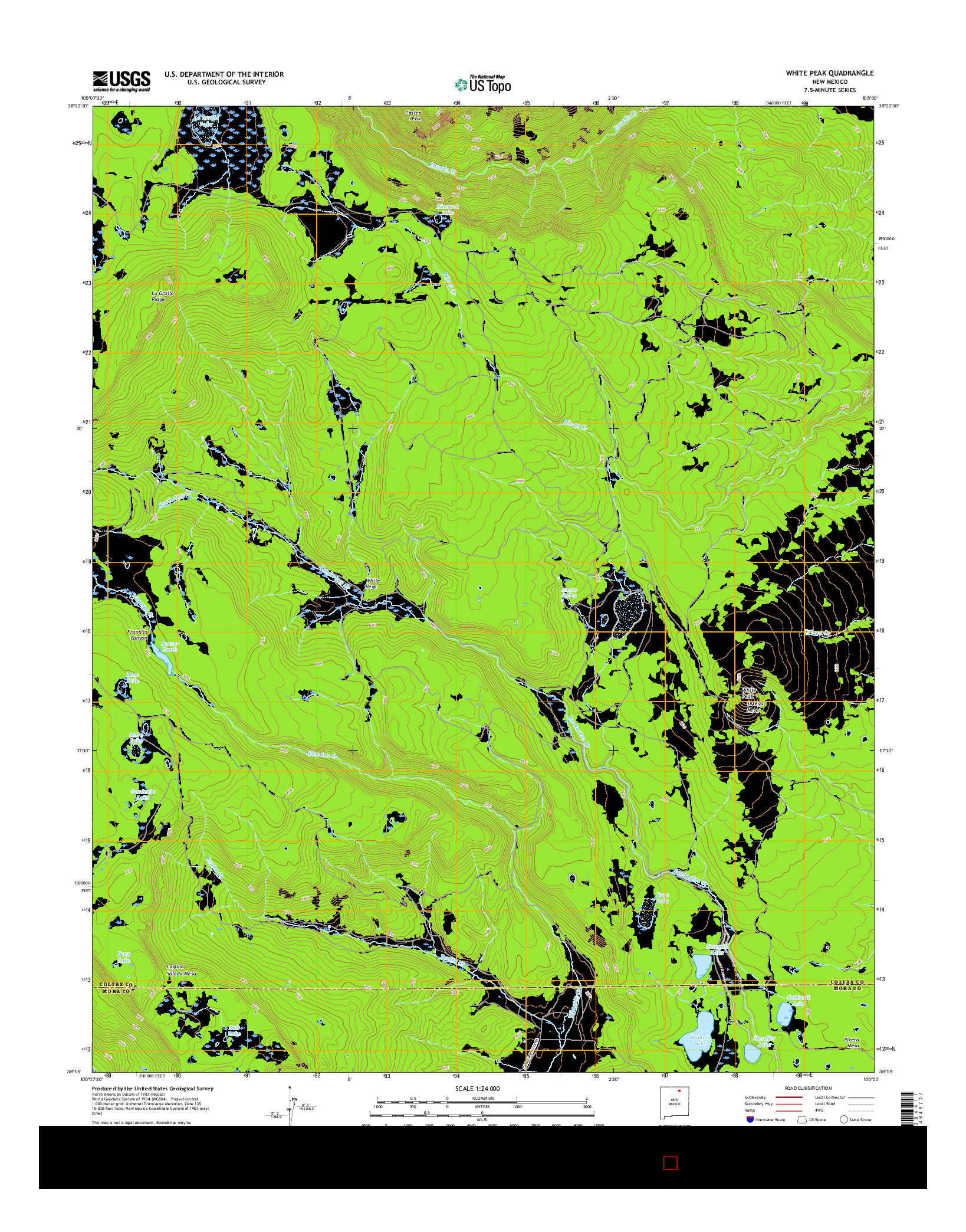 USGS US TOPO 7.5-MINUTE MAP FOR WHITE PEAK, NM 2017