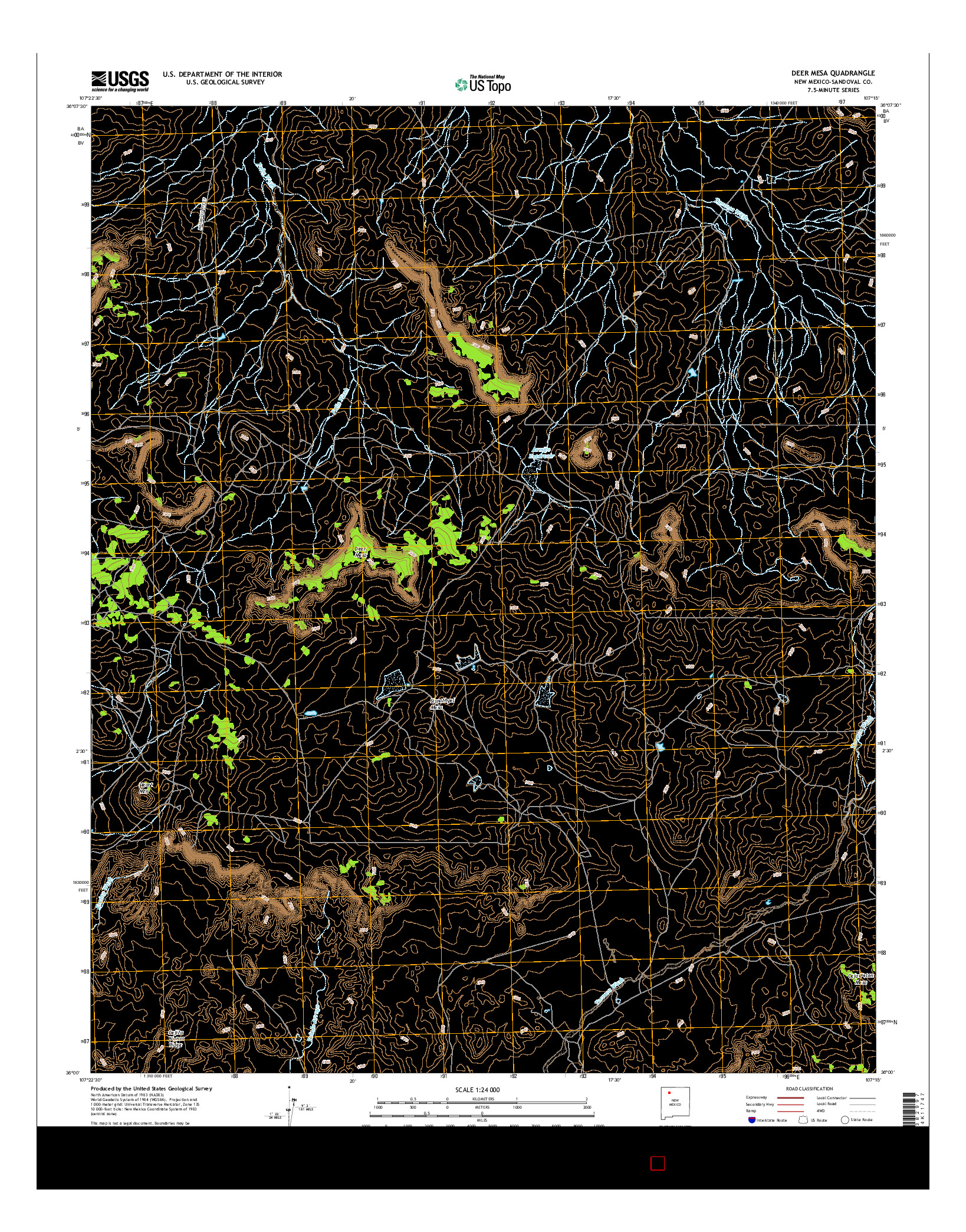 USGS US TOPO 7.5-MINUTE MAP FOR DEER MESA, NM 2017