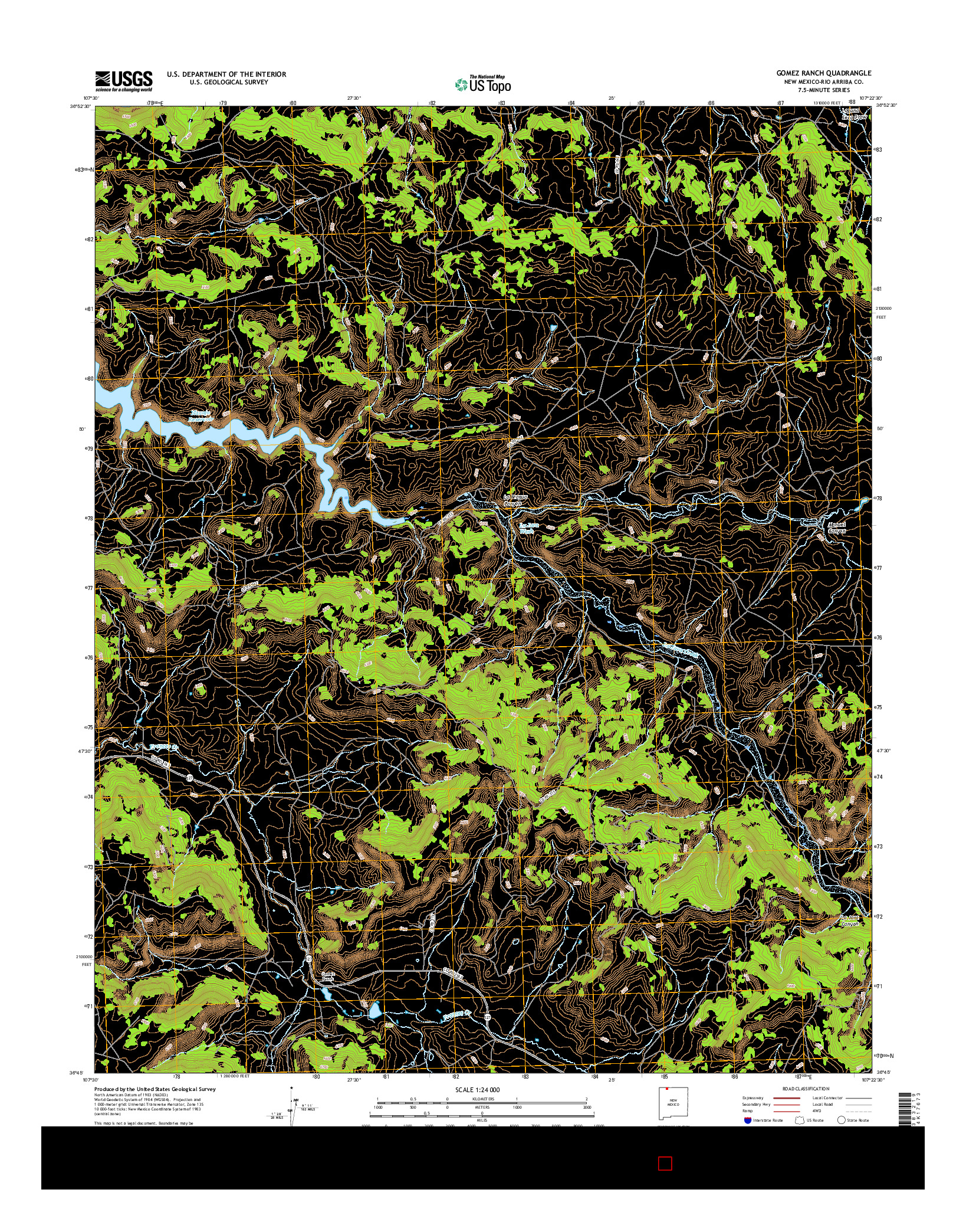 USGS US TOPO 7.5-MINUTE MAP FOR GOMEZ RANCH, NM 2017