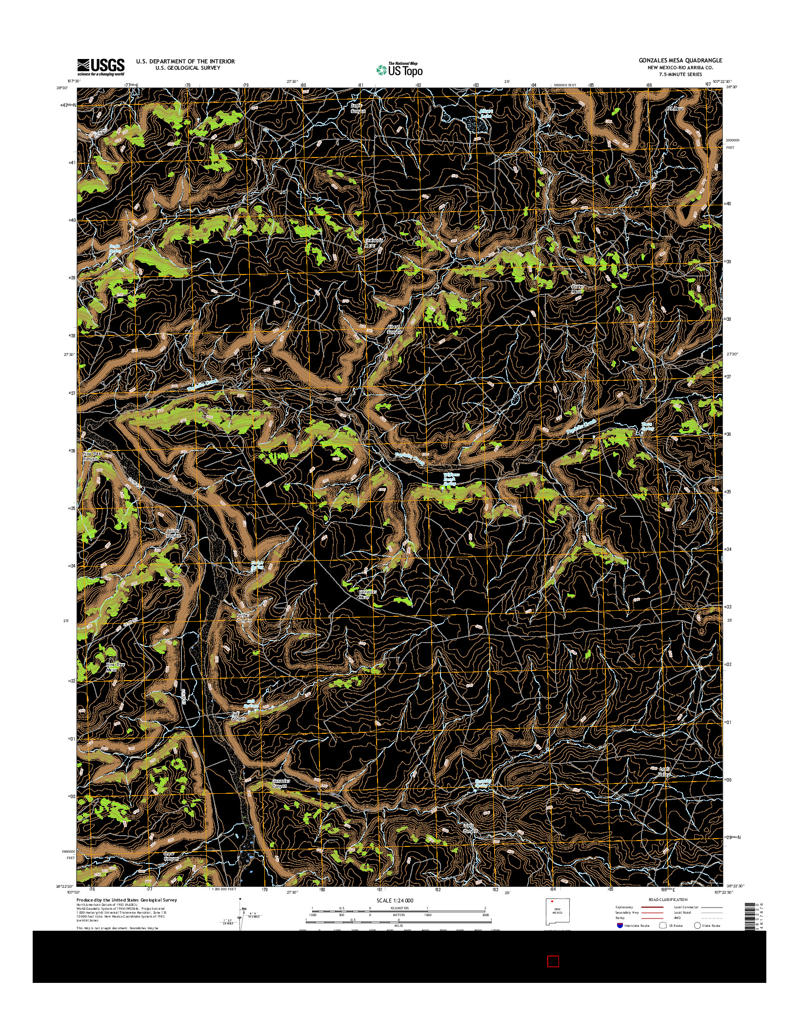 USGS US TOPO 7.5-MINUTE MAP FOR GONZALES MESA, NM 2017