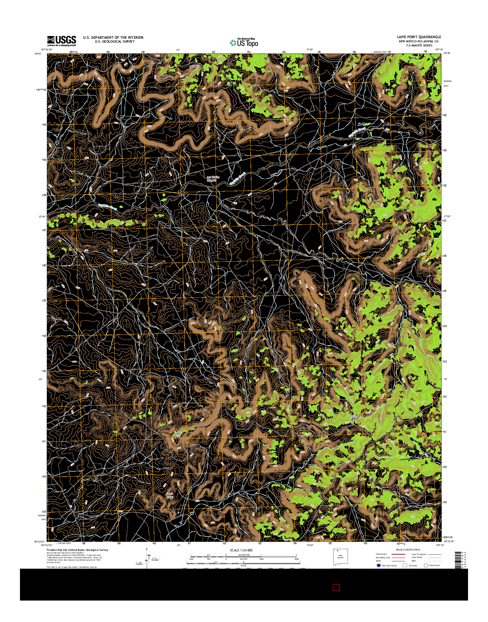 USGS US TOPO 7.5-MINUTE MAP FOR LAPIS POINT, NM 2017