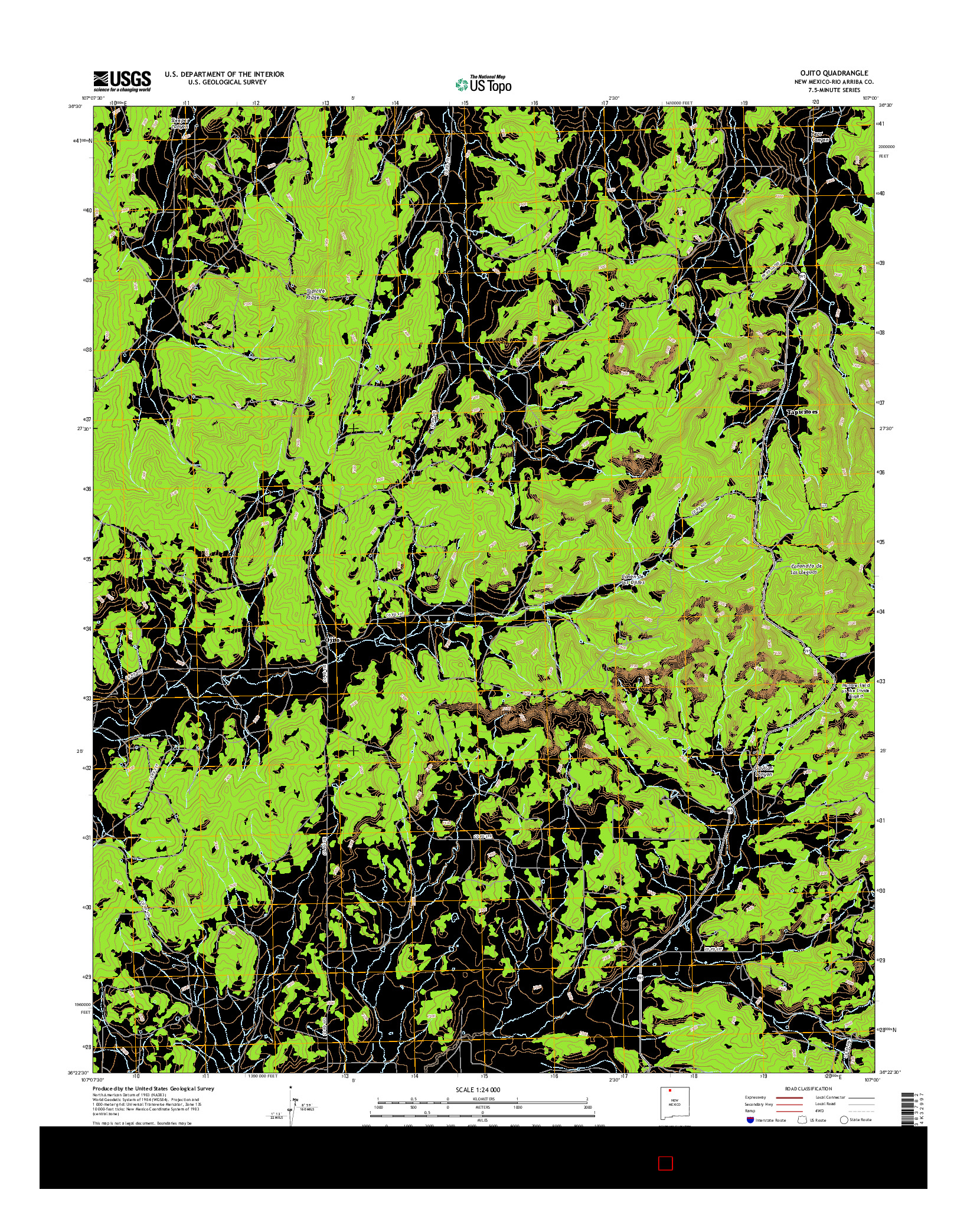 USGS US TOPO 7.5-MINUTE MAP FOR OJITO, NM 2017