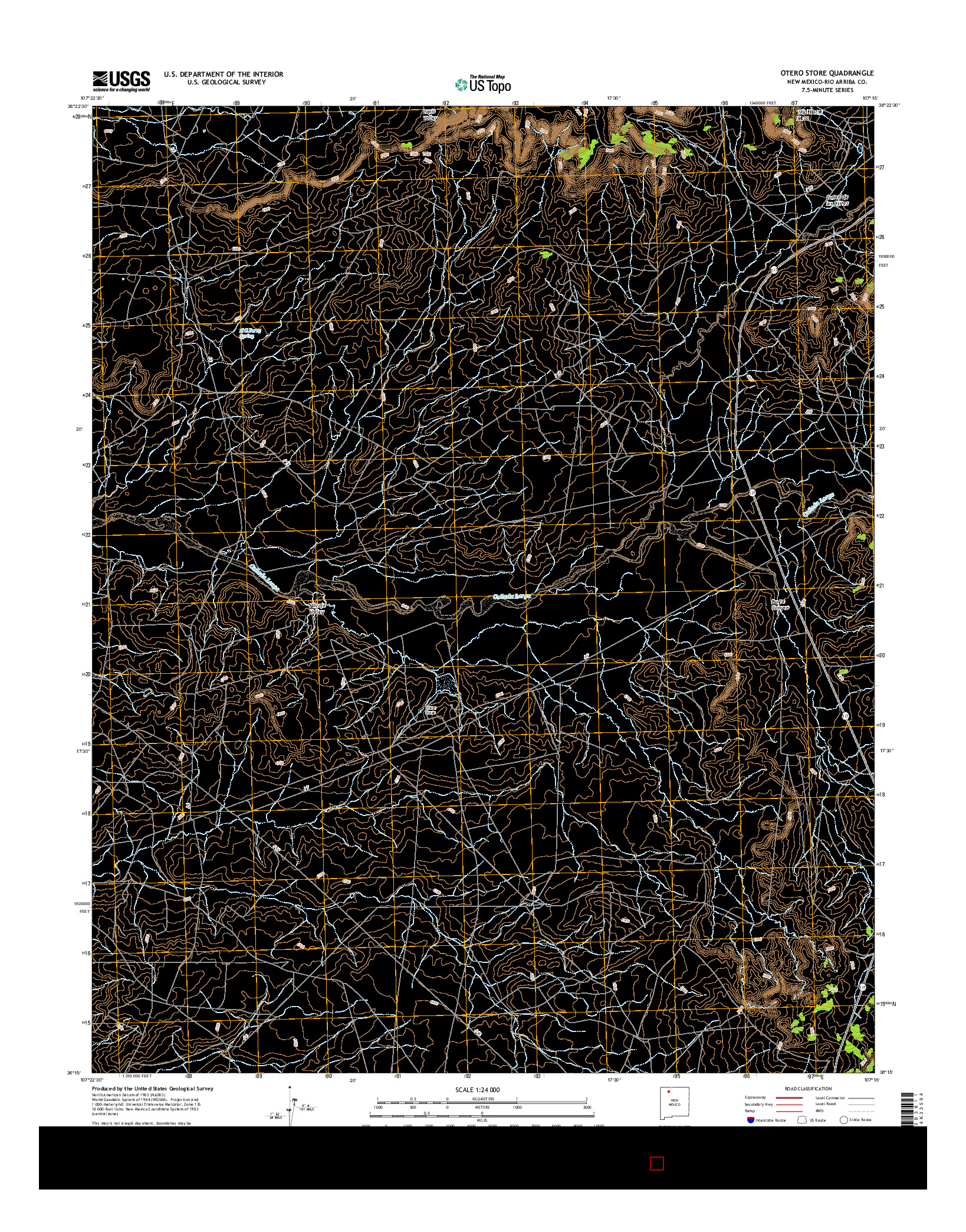 USGS US TOPO 7.5-MINUTE MAP FOR OTERO STORE, NM 2017