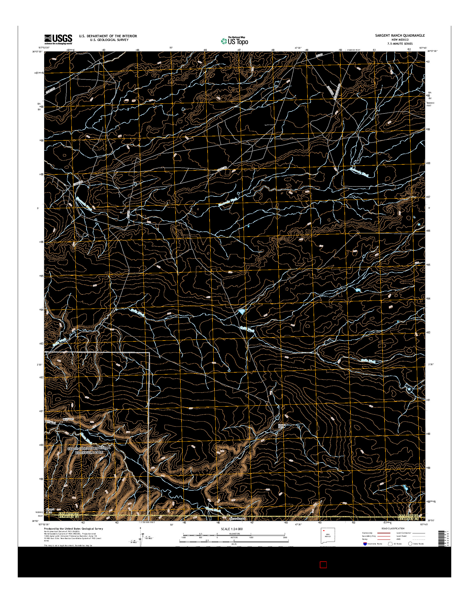 USGS US TOPO 7.5-MINUTE MAP FOR SARGENT RANCH, NM 2017