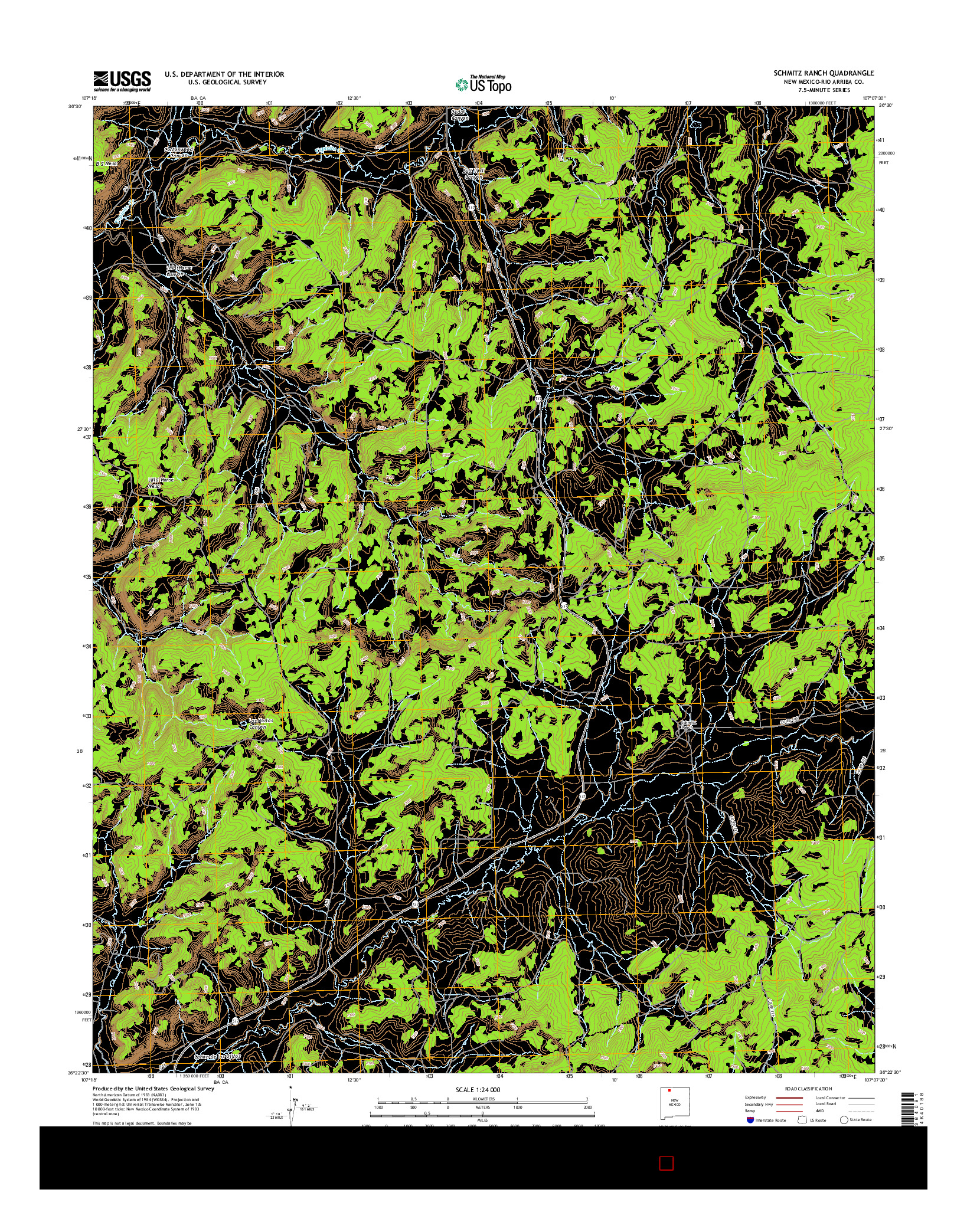 USGS US TOPO 7.5-MINUTE MAP FOR SCHMITZ RANCH, NM 2017