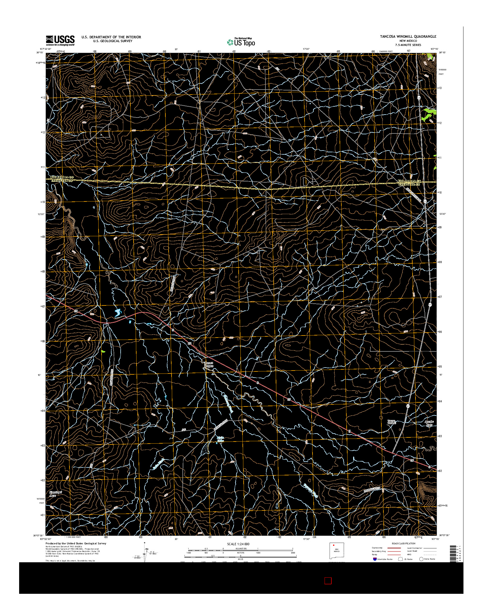 USGS US TOPO 7.5-MINUTE MAP FOR TANCOSA WINDMILL, NM 2017