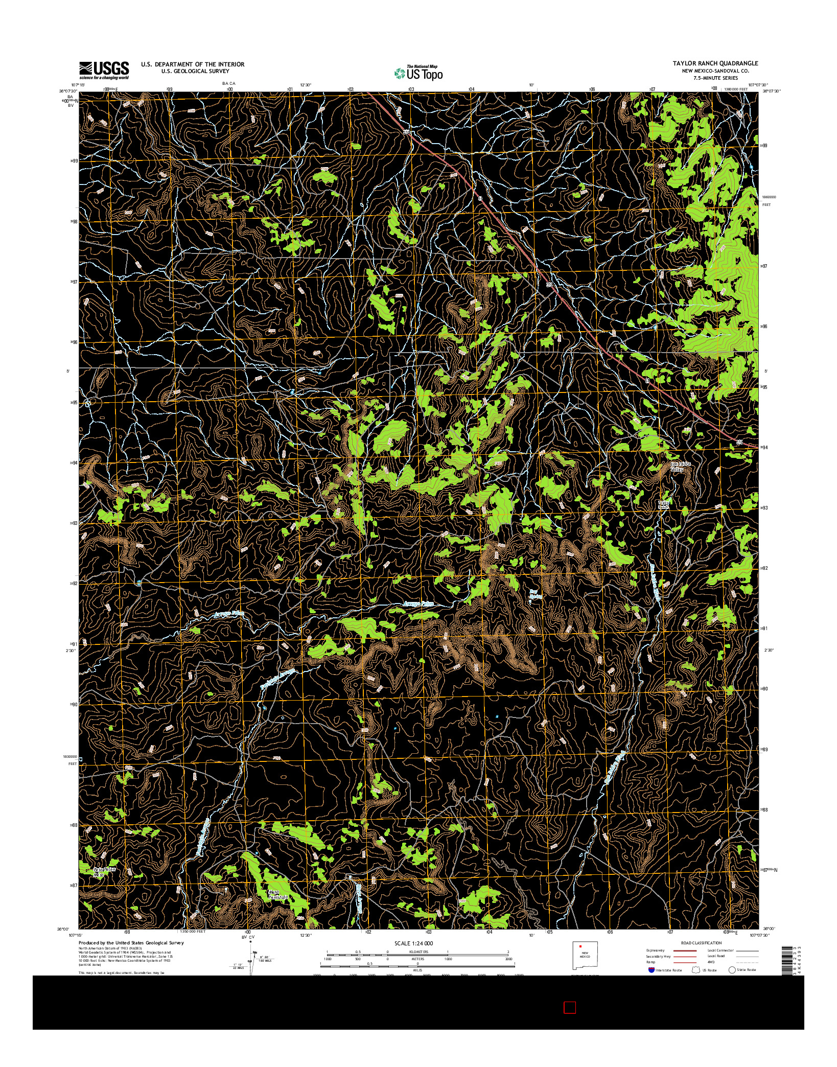 USGS US TOPO 7.5-MINUTE MAP FOR TAYLOR RANCH, NM 2017