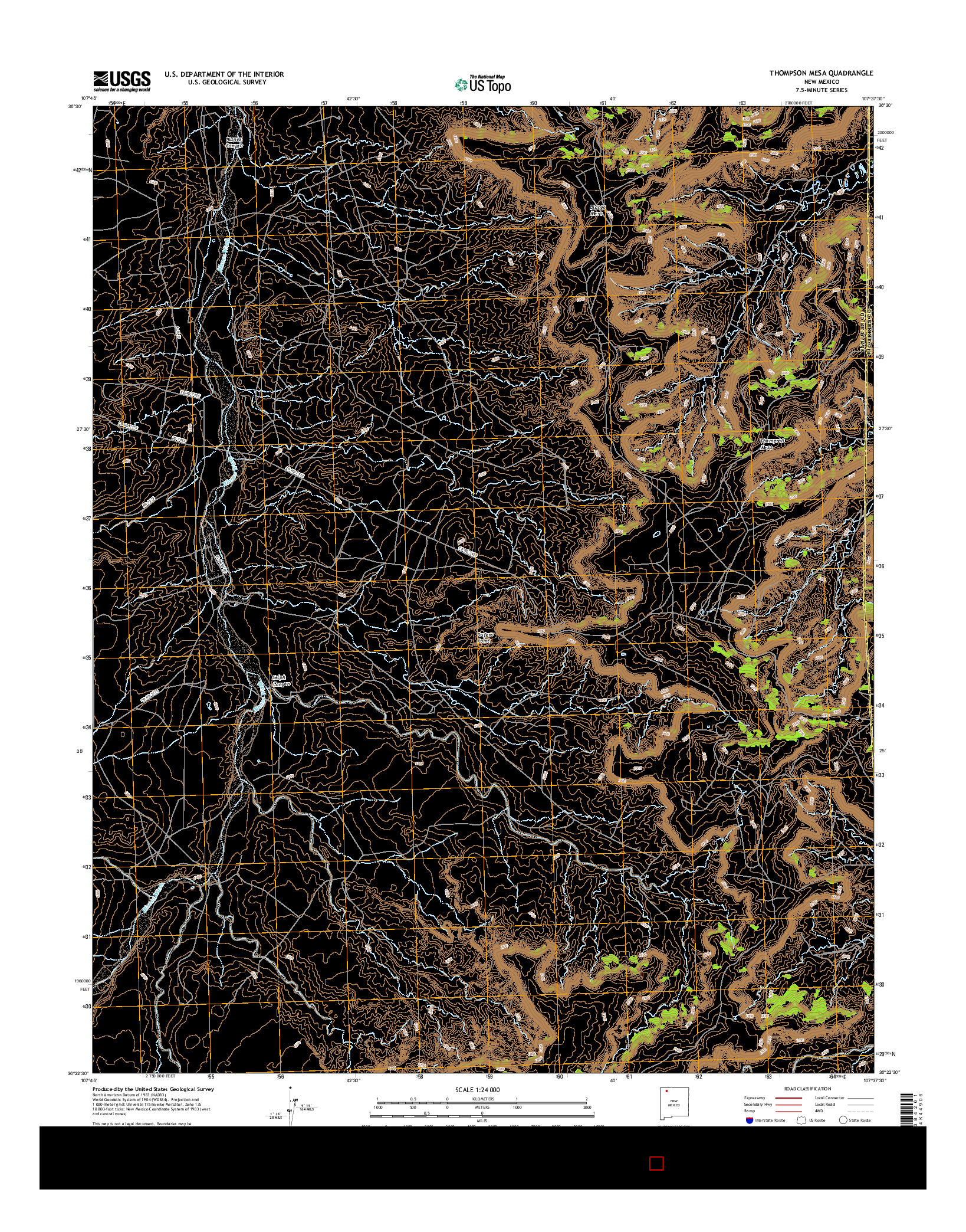 USGS US TOPO 7.5-MINUTE MAP FOR THOMPSON MESA, NM 2017