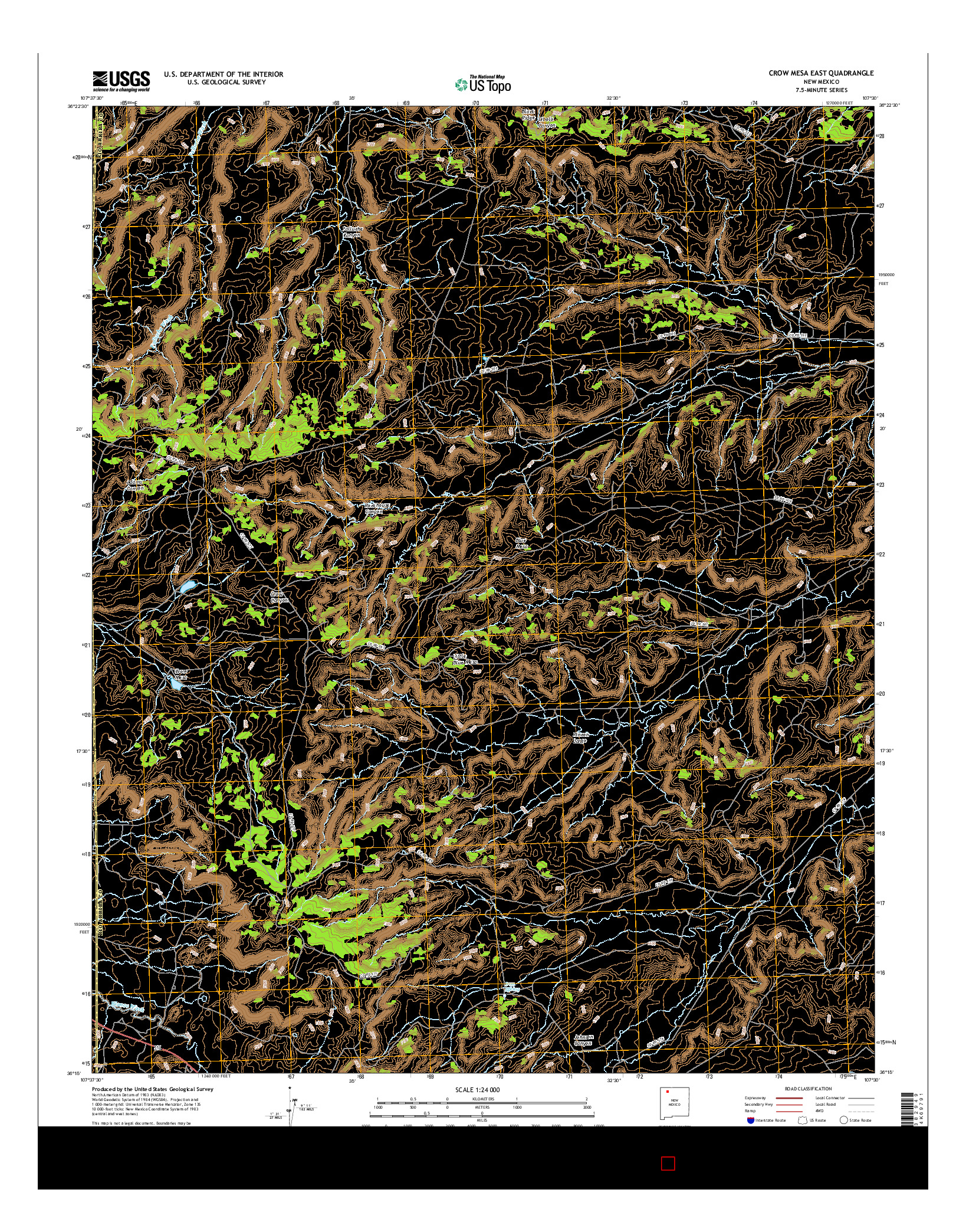 USGS US TOPO 7.5-MINUTE MAP FOR CROW MESA EAST, NM 2017