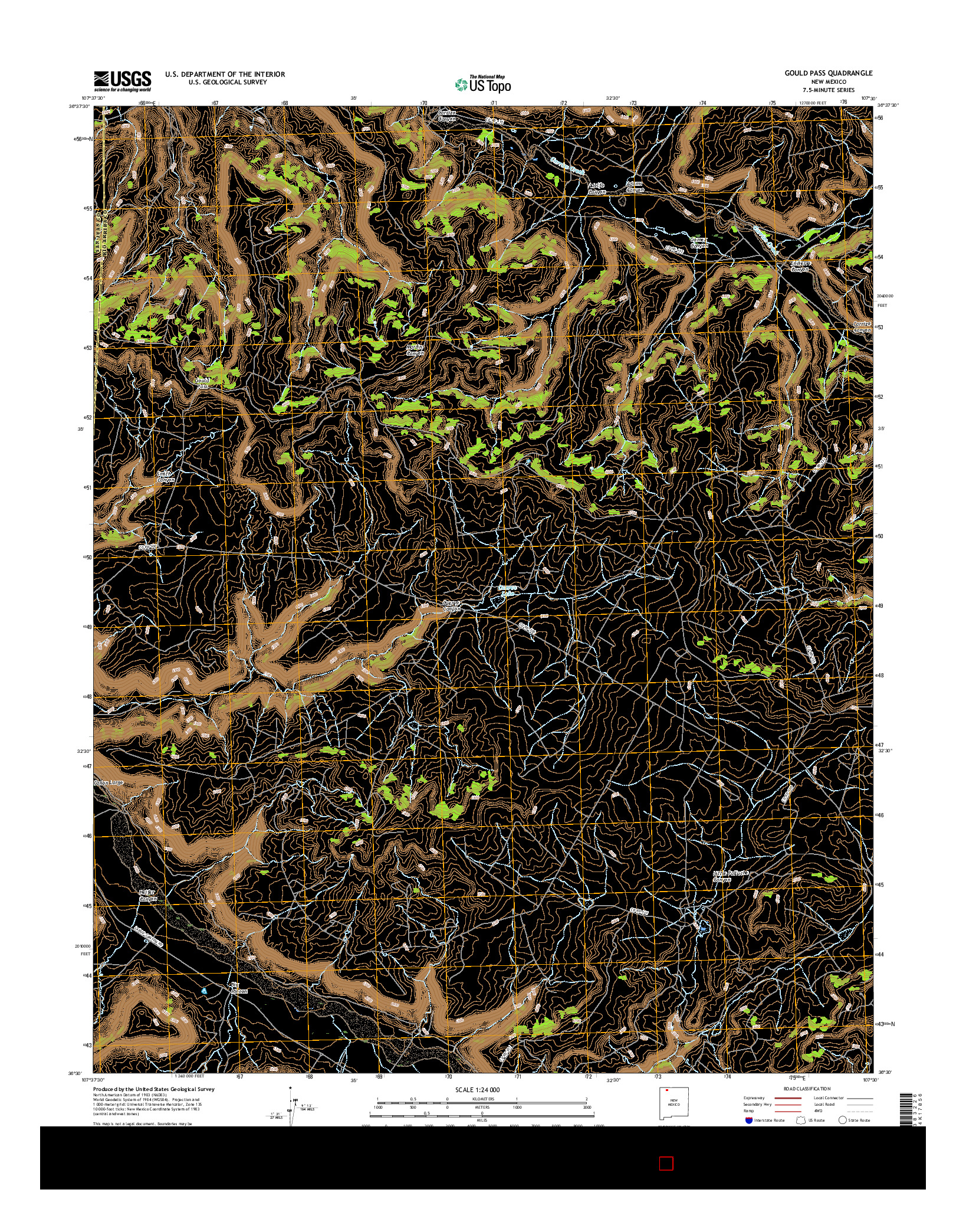 USGS US TOPO 7.5-MINUTE MAP FOR GOULD PASS, NM 2017