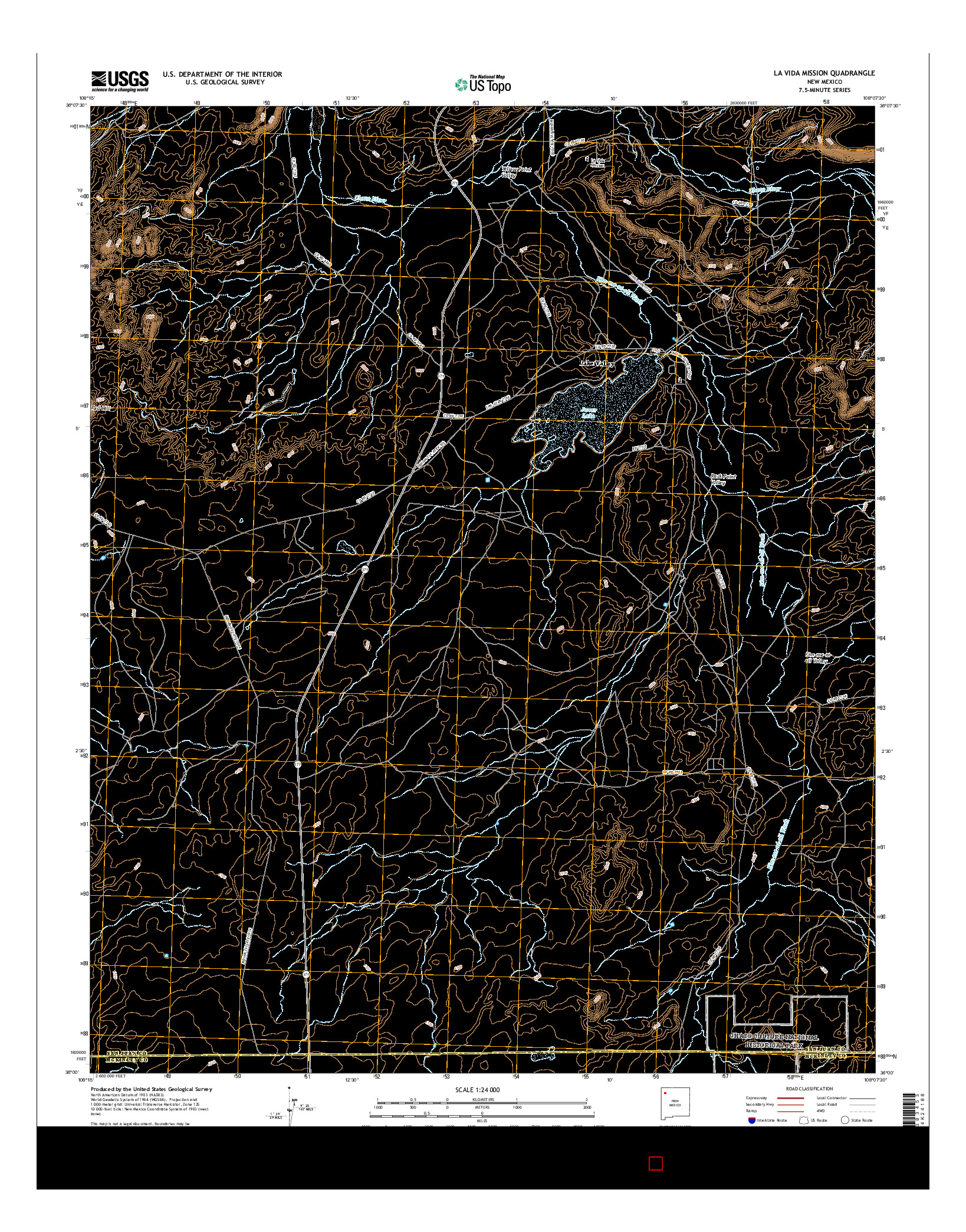 USGS US TOPO 7.5-MINUTE MAP FOR LA VIDA MISSION, NM 2017