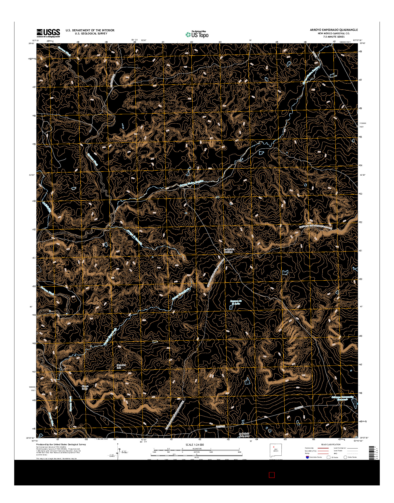 USGS US TOPO 7.5-MINUTE MAP FOR ARROYO EMPEDRADO, NM 2017