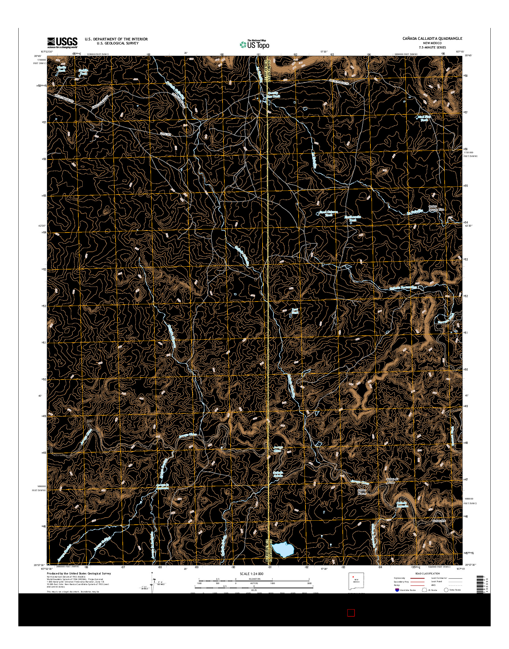 USGS US TOPO 7.5-MINUTE MAP FOR CAñADA CALLADITA, NM 2017