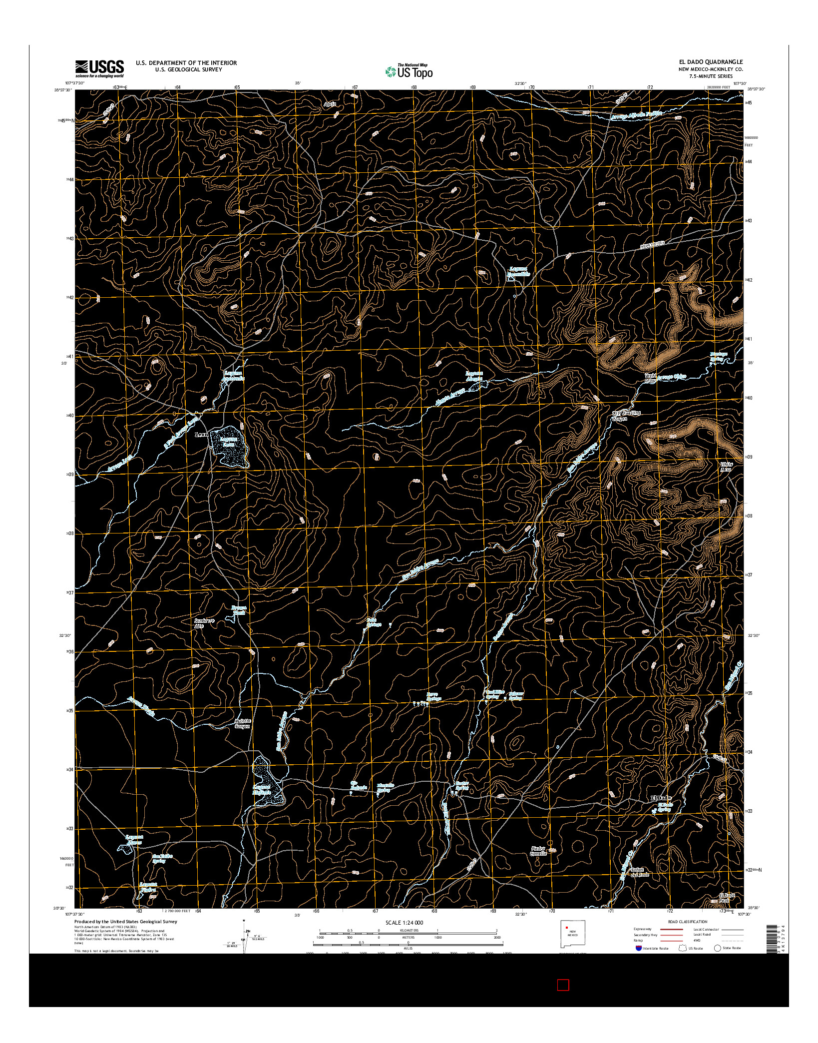 USGS US TOPO 7.5-MINUTE MAP FOR EL DADO, NM 2017