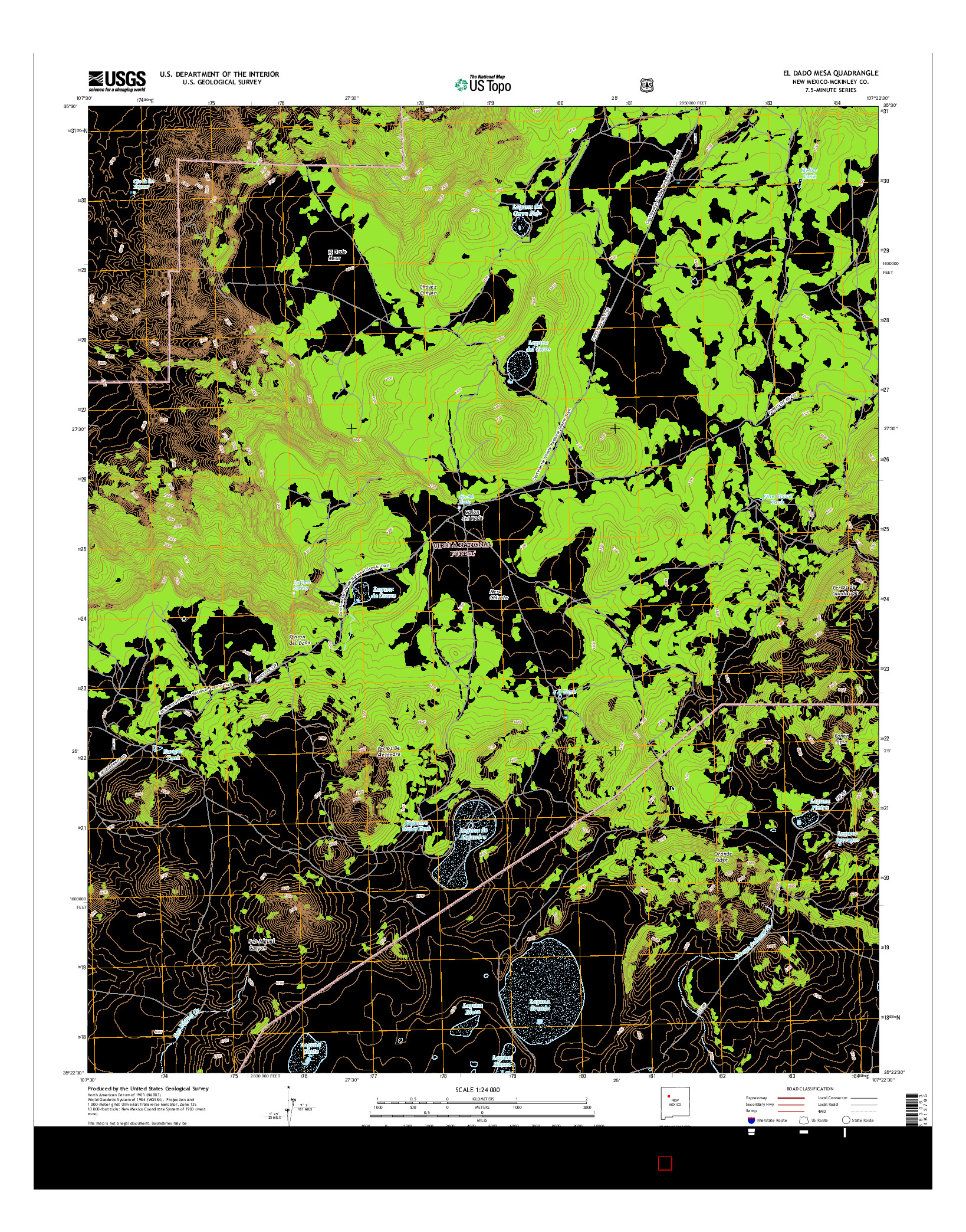 USGS US TOPO 7.5-MINUTE MAP FOR EL DADO MESA, NM 2017