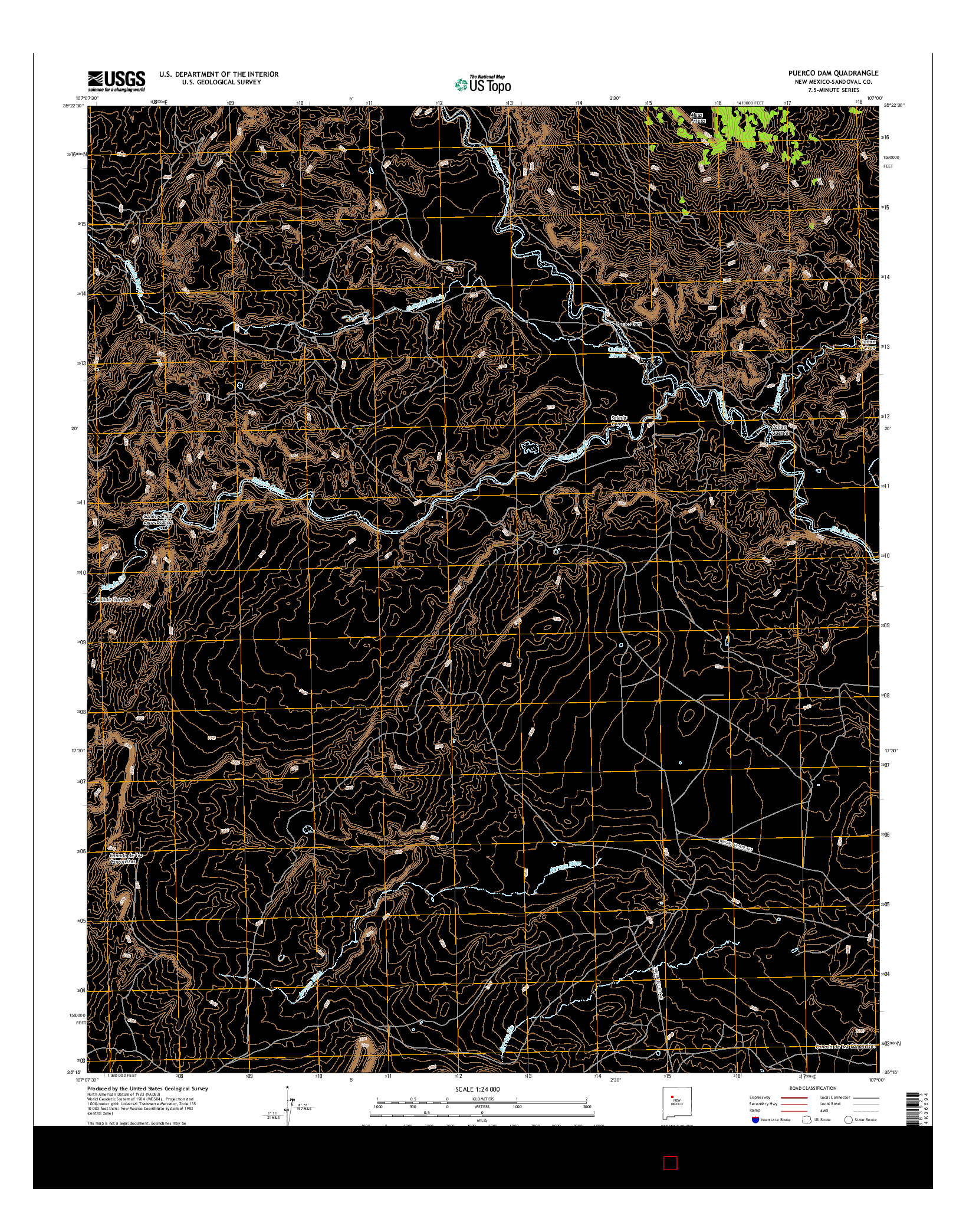 USGS US TOPO 7.5-MINUTE MAP FOR PUERCO DAM, NM 2017