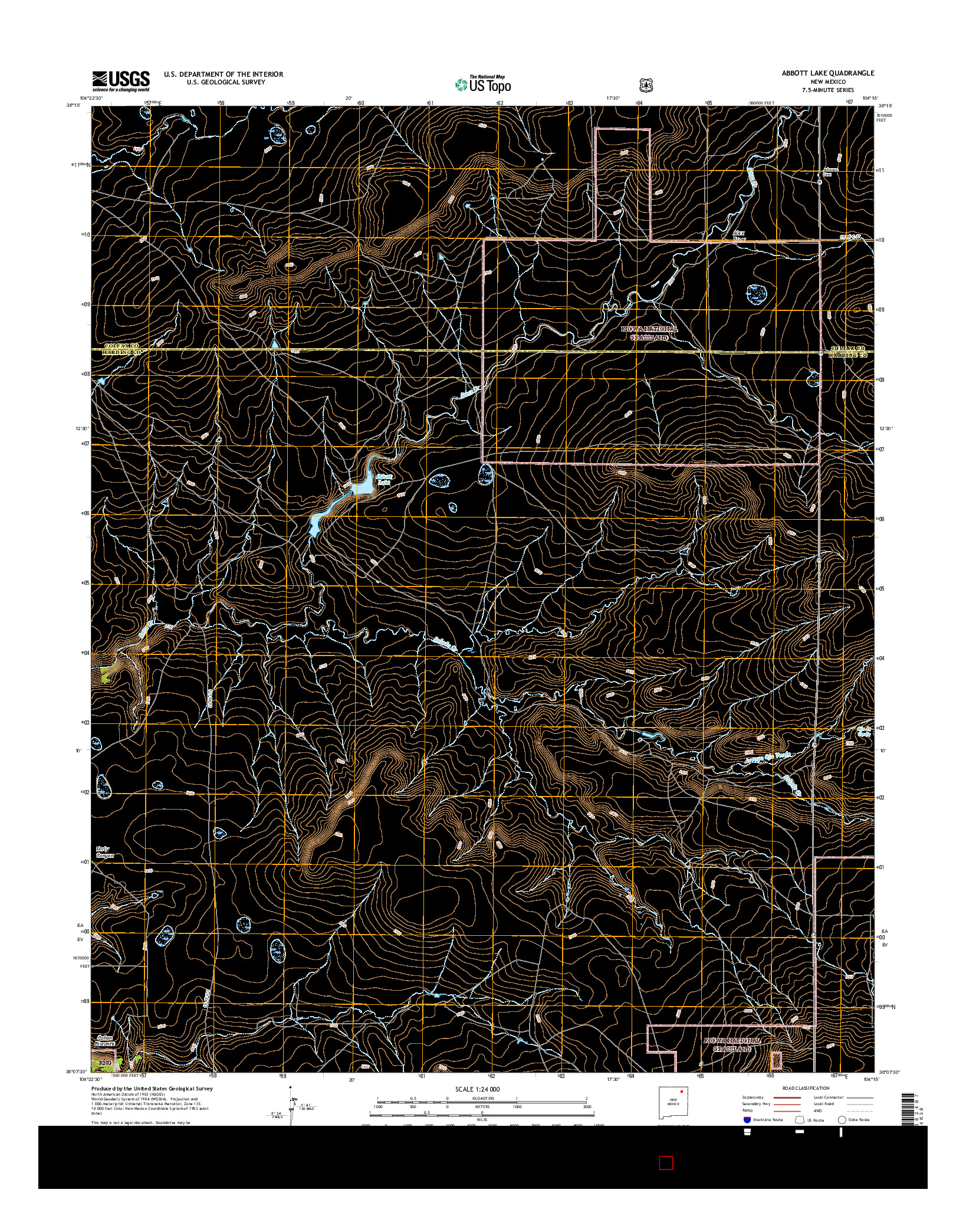 USGS US TOPO 7.5-MINUTE MAP FOR ABBOTT LAKE, NM 2017