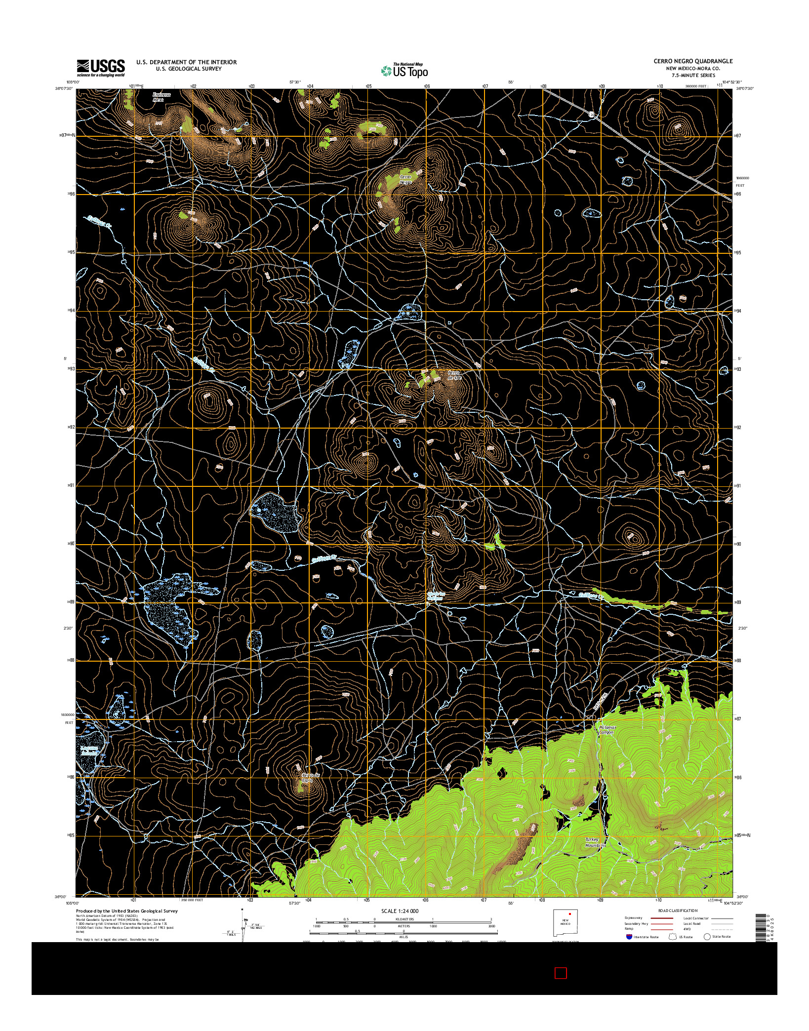 USGS US TOPO 7.5-MINUTE MAP FOR CERRO NEGRO, NM 2017