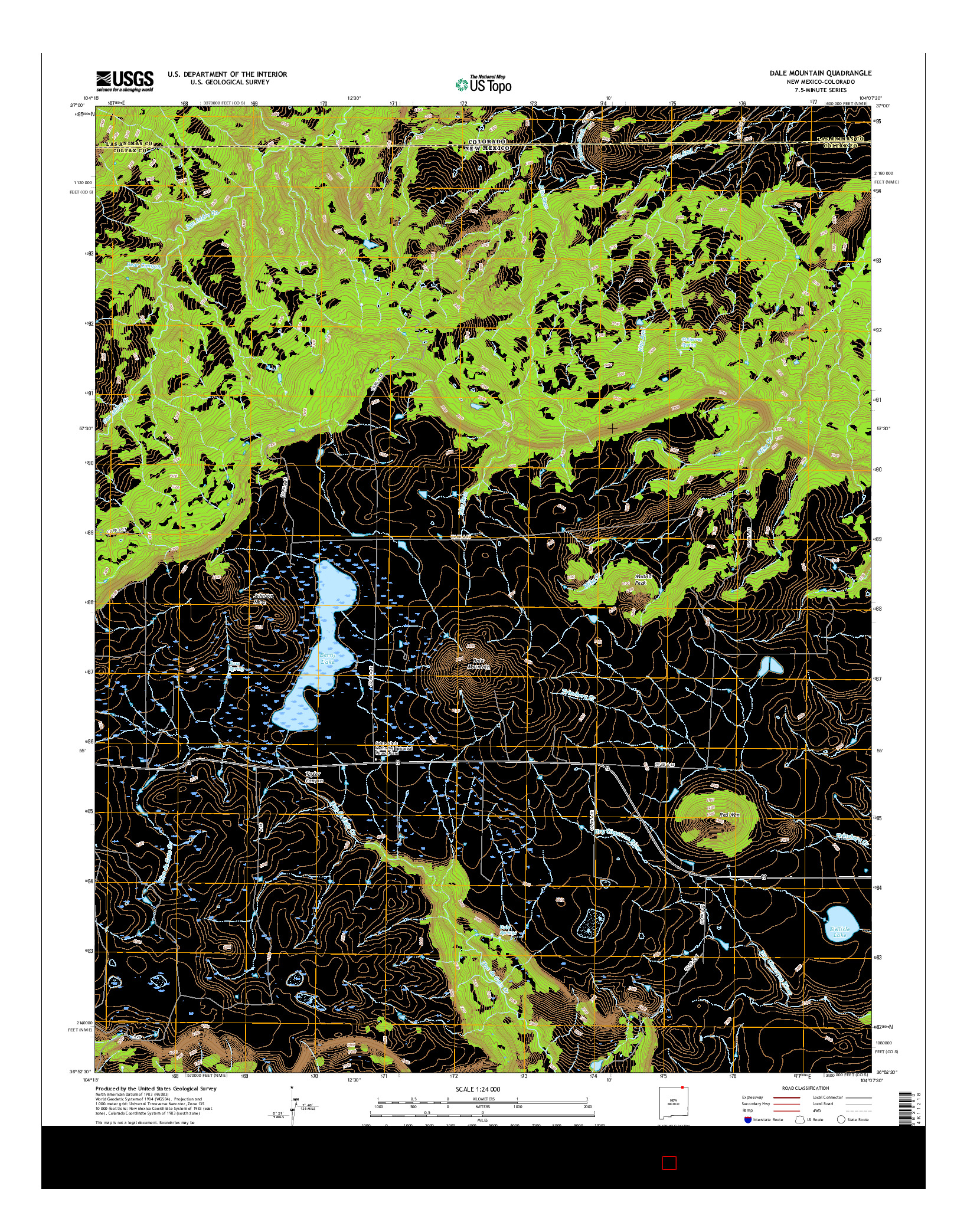 USGS US TOPO 7.5-MINUTE MAP FOR DALE MOUNTAIN, NM-CO 2017