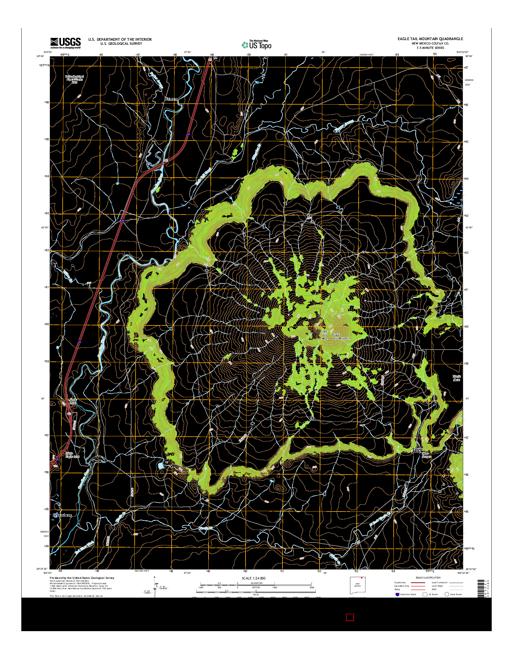 USGS US TOPO 7.5-MINUTE MAP FOR EAGLE TAIL MOUNTAIN, NM 2017