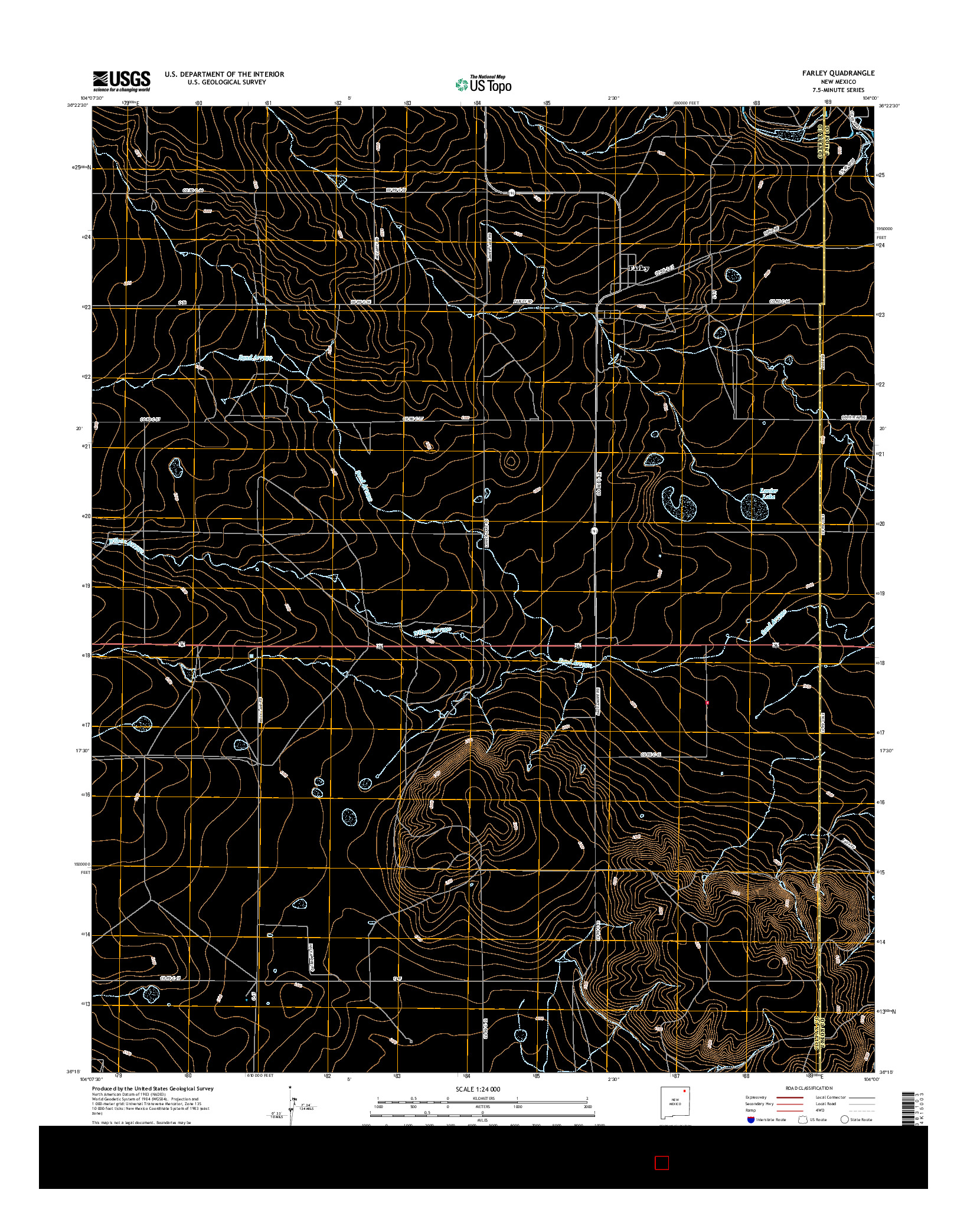 USGS US TOPO 7.5-MINUTE MAP FOR FARLEY, NM 2017