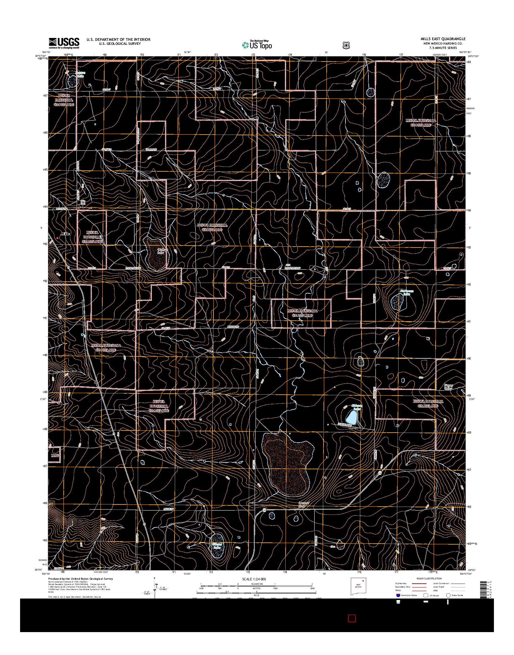 USGS US TOPO 7.5-MINUTE MAP FOR MILLS EAST, NM 2017