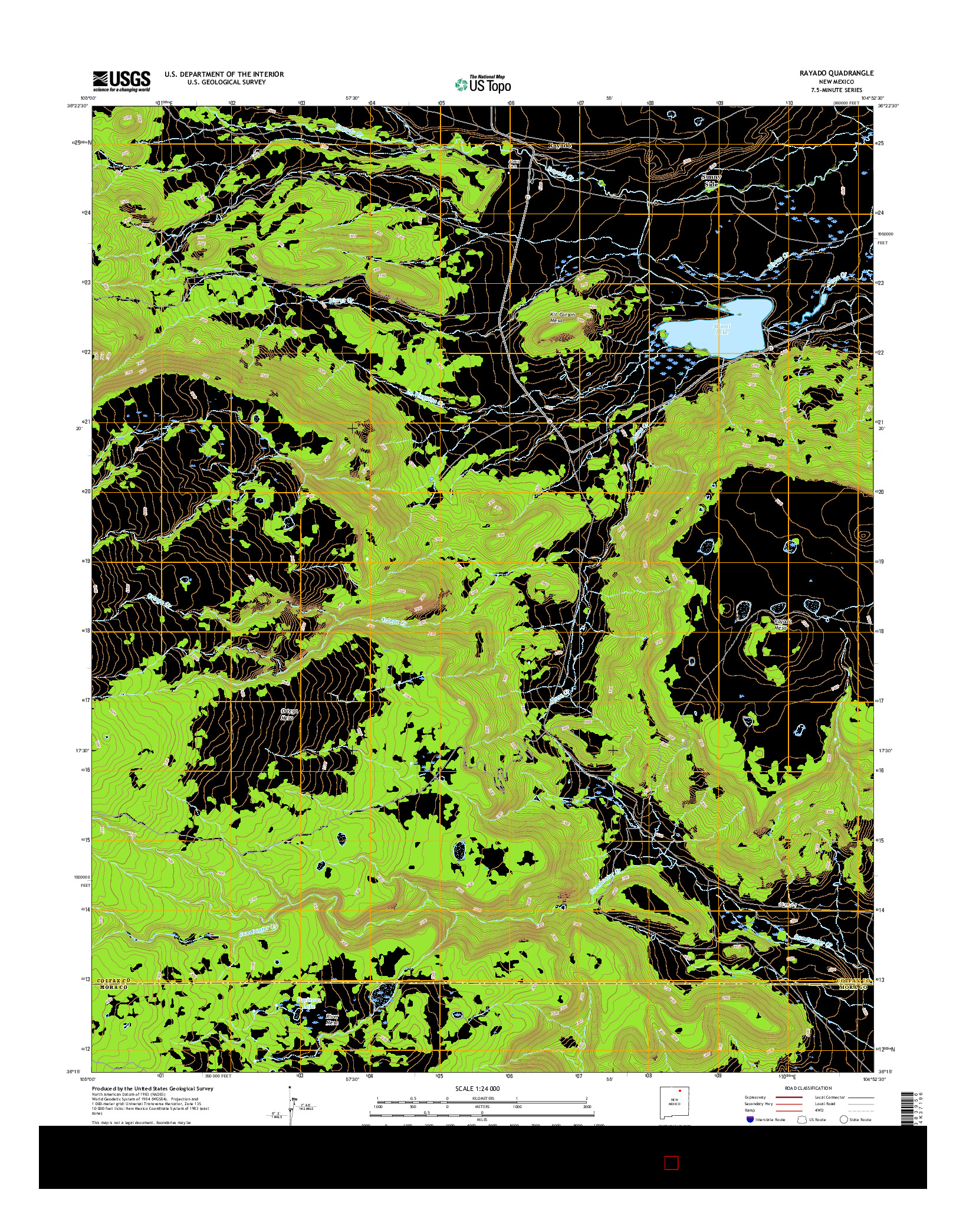 USGS US TOPO 7.5-MINUTE MAP FOR RAYADO, NM 2017