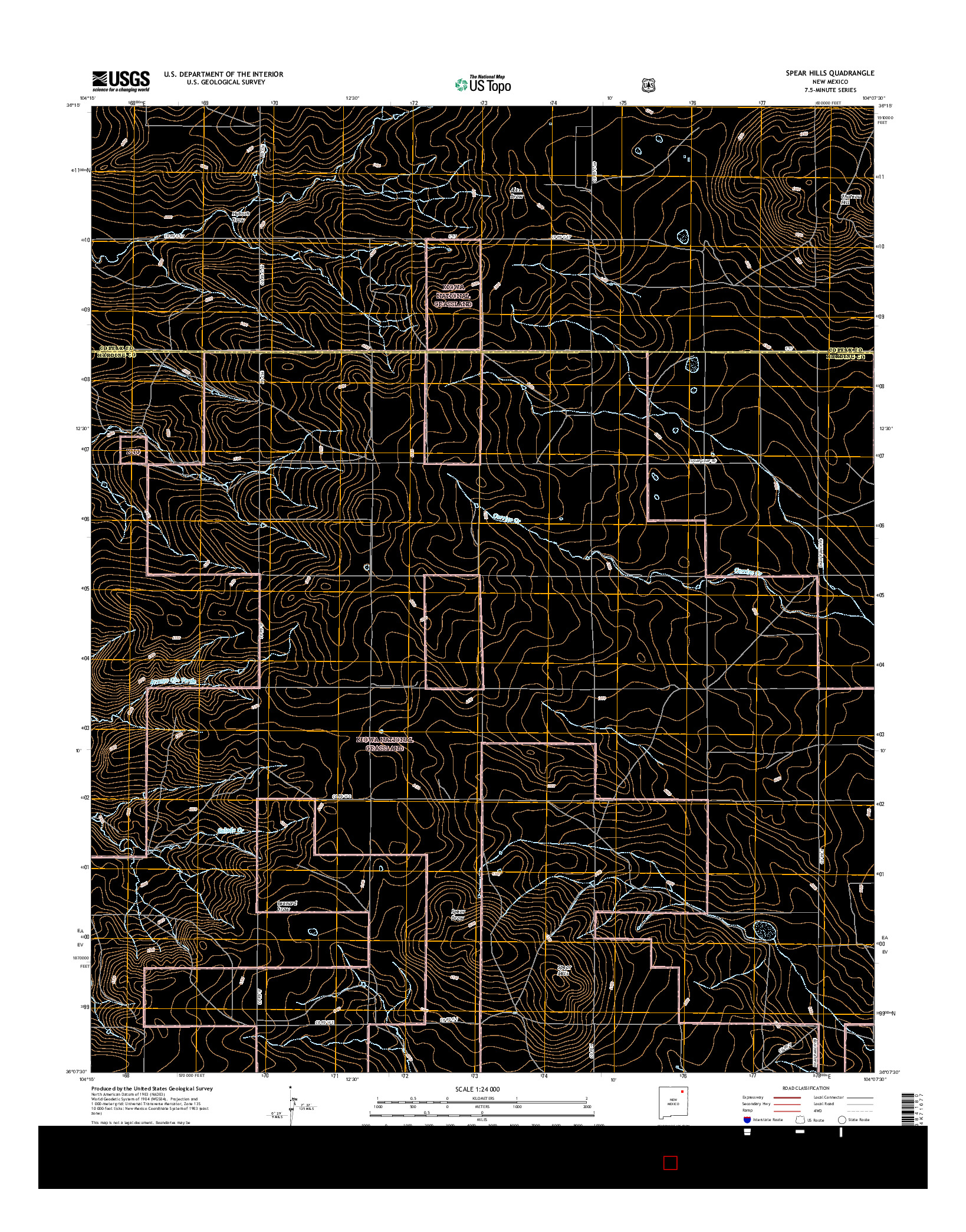 USGS US TOPO 7.5-MINUTE MAP FOR SPEAR HILLS, NM 2017