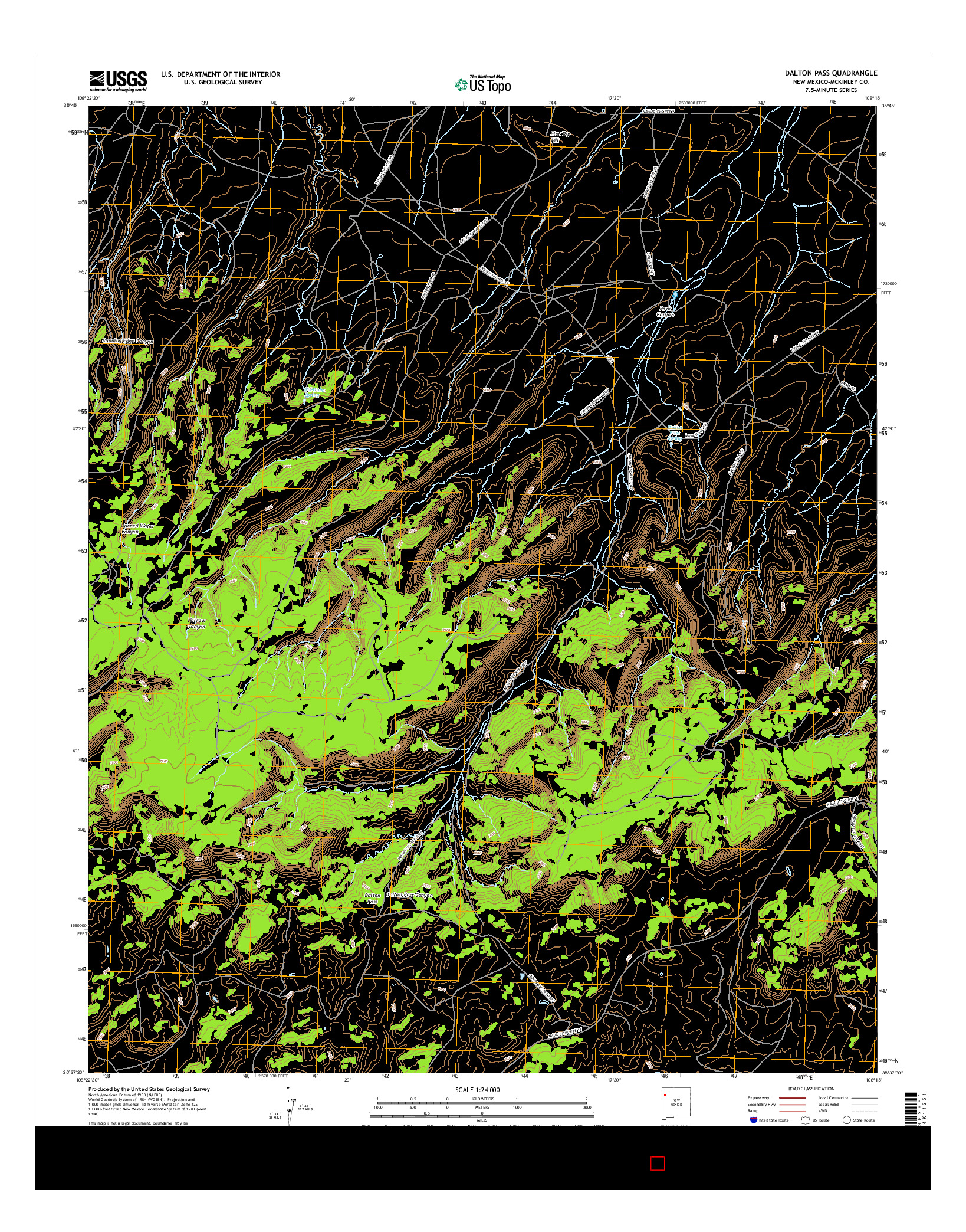 USGS US TOPO 7.5-MINUTE MAP FOR DALTON PASS, NM 2017