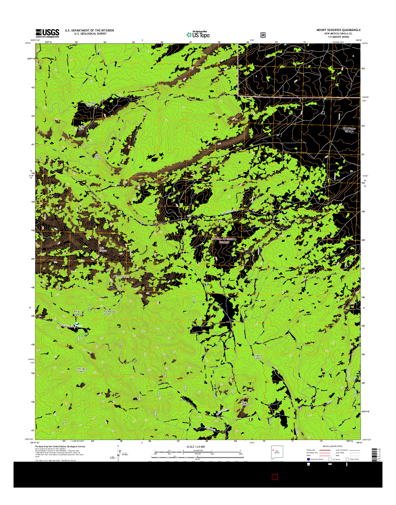 USGS US TOPO 7.5-MINUTE MAP FOR MOUNT SEDGWICK, NM 2017