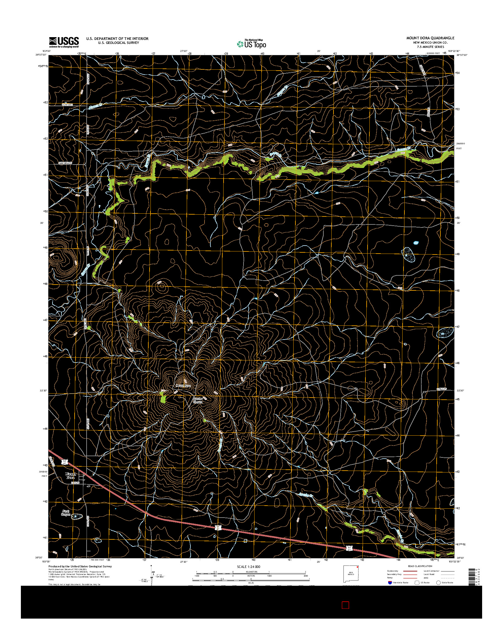 USGS US TOPO 7.5-MINUTE MAP FOR MOUNT DORA, NM 2017