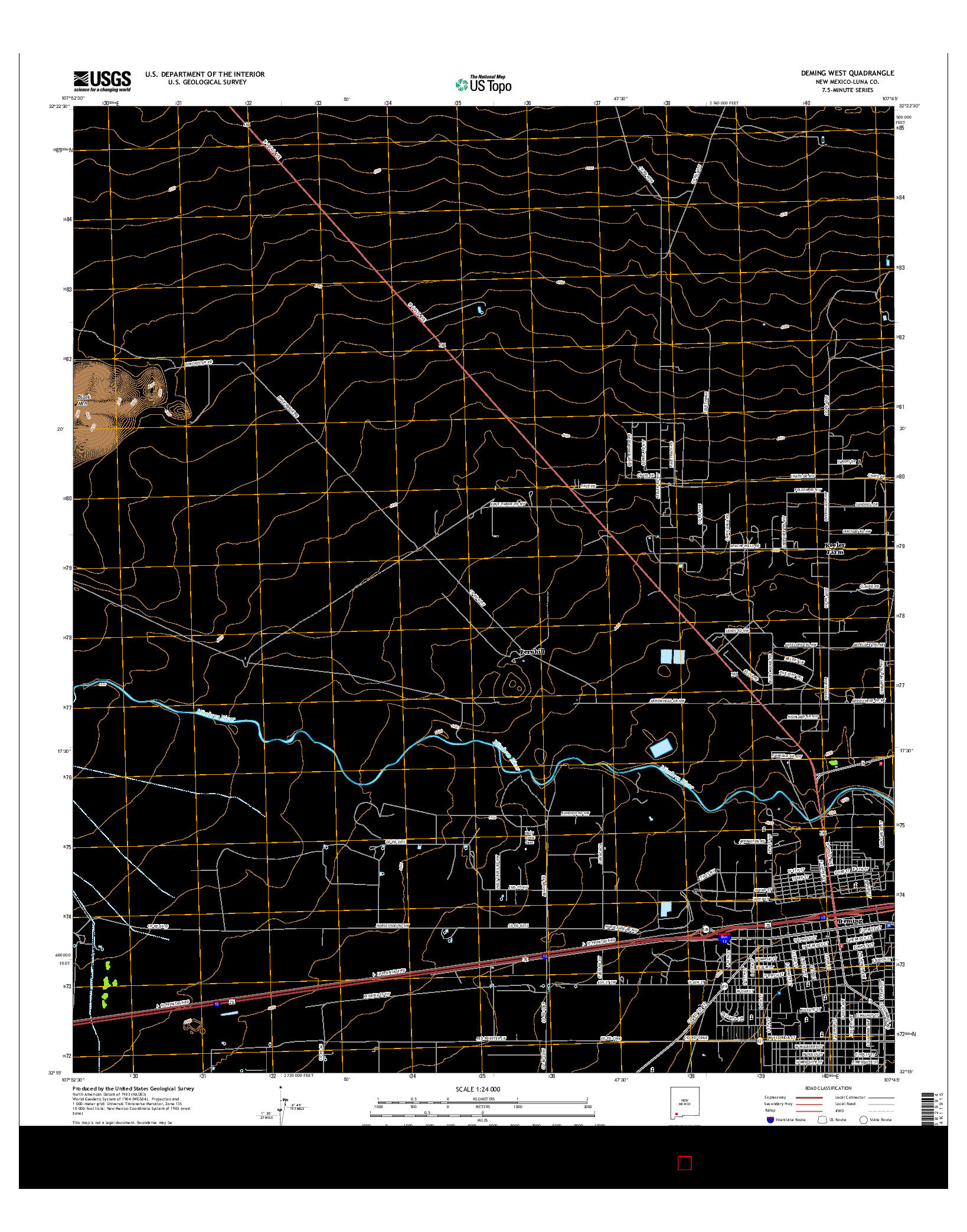 USGS US TOPO 7.5-MINUTE MAP FOR DEMING WEST, NM 2017