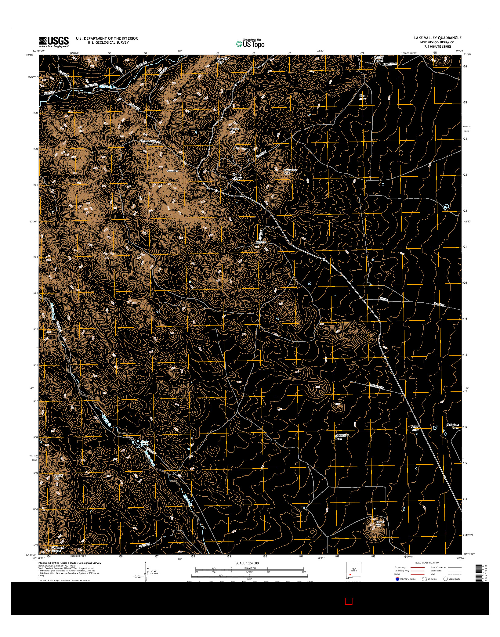 USGS US TOPO 7.5-MINUTE MAP FOR LAKE VALLEY, NM 2017