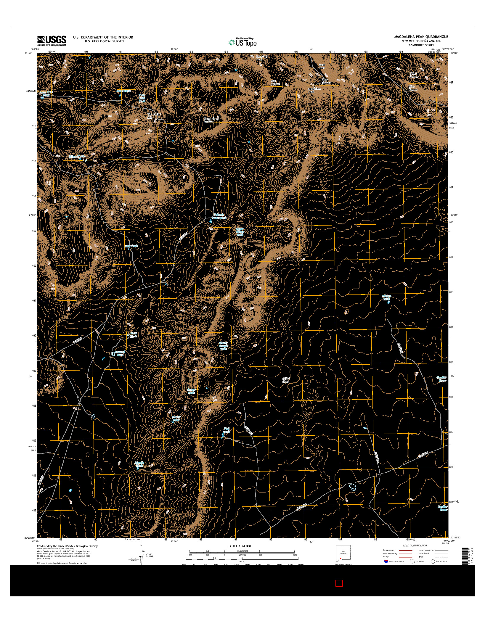 USGS US TOPO 7.5-MINUTE MAP FOR MAGDALENA PEAK, NM 2017